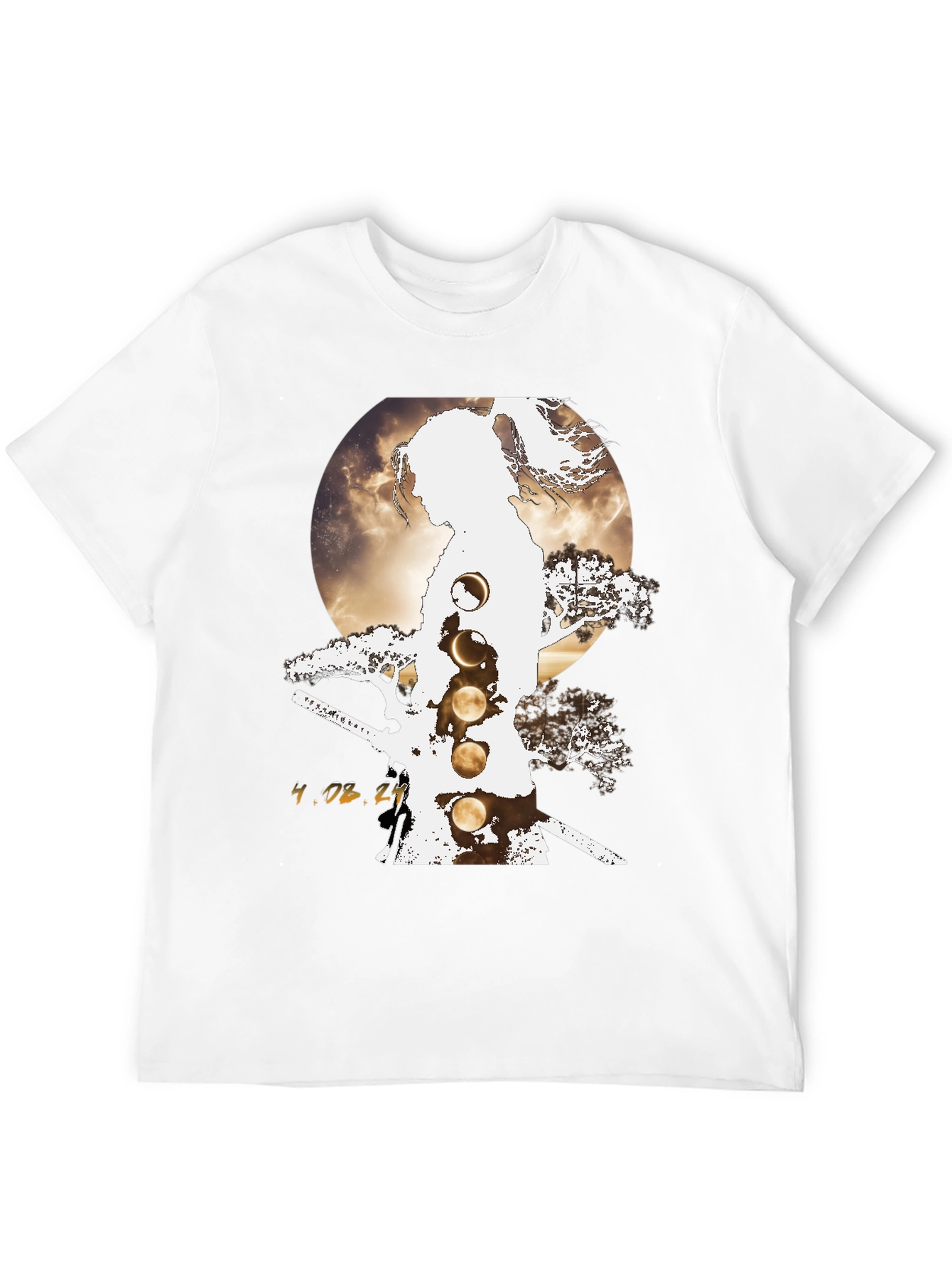 Samurai Moon Phases Graphic Tee