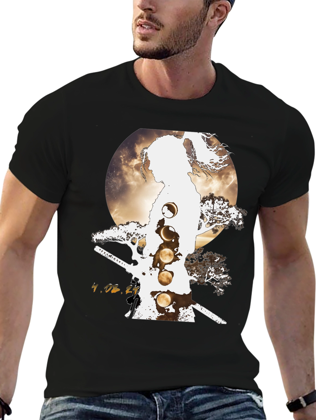 Samurai Moon Phases Graphic Tee