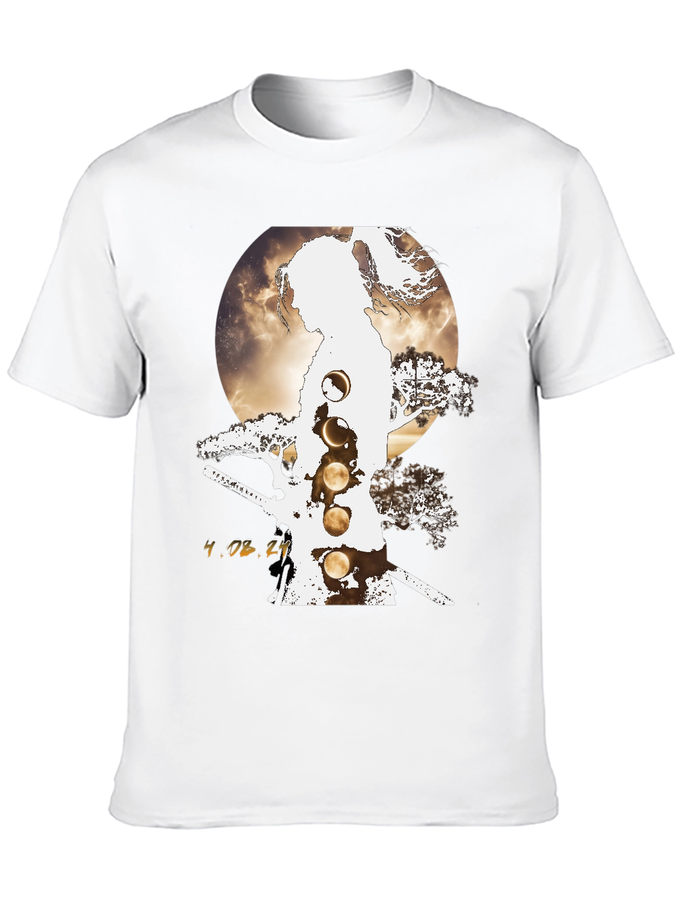 Samurai Moon Phases Graphic Tee