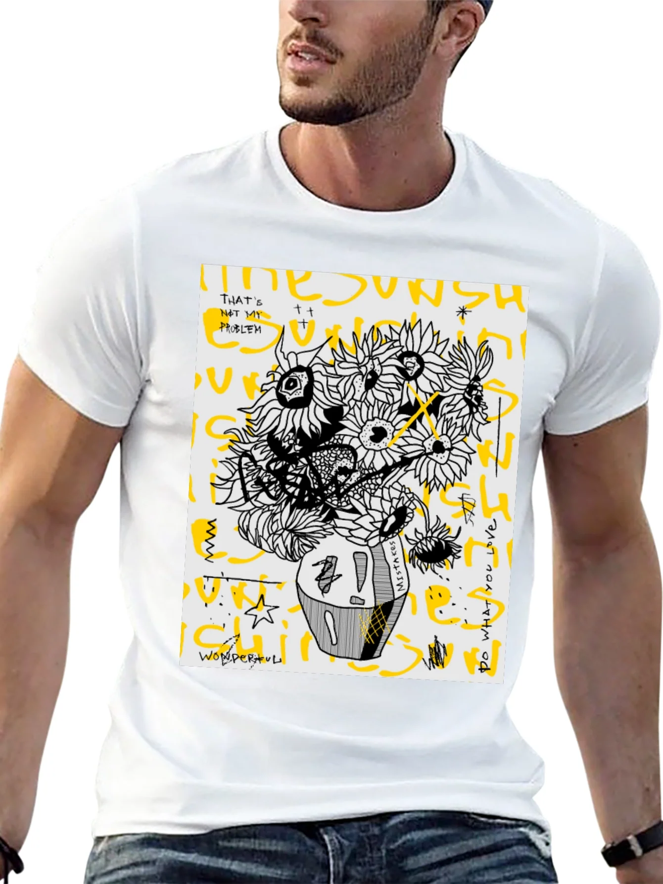 Sunflower Graphic Tee - Unique Artistic Print