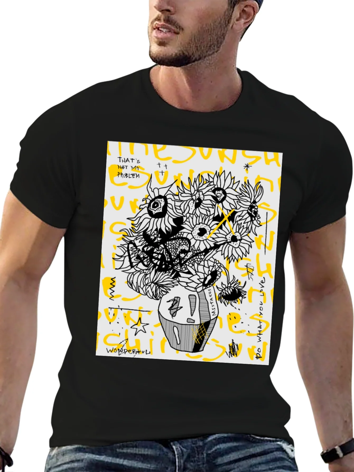 Sunflower Graphic Tee - Unique Artistic Print