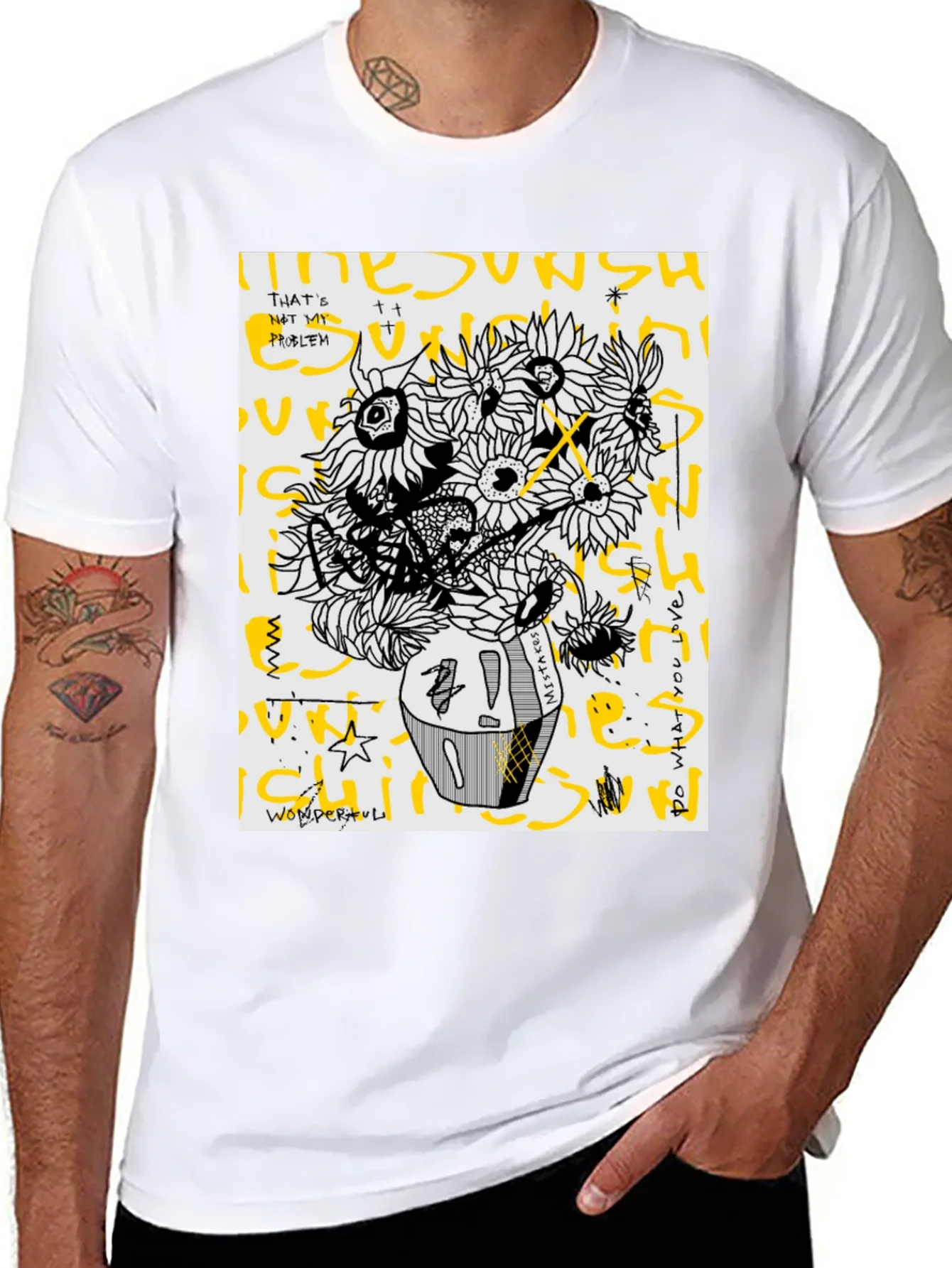 Sunflower Graphic Tee - Unique Artistic Print