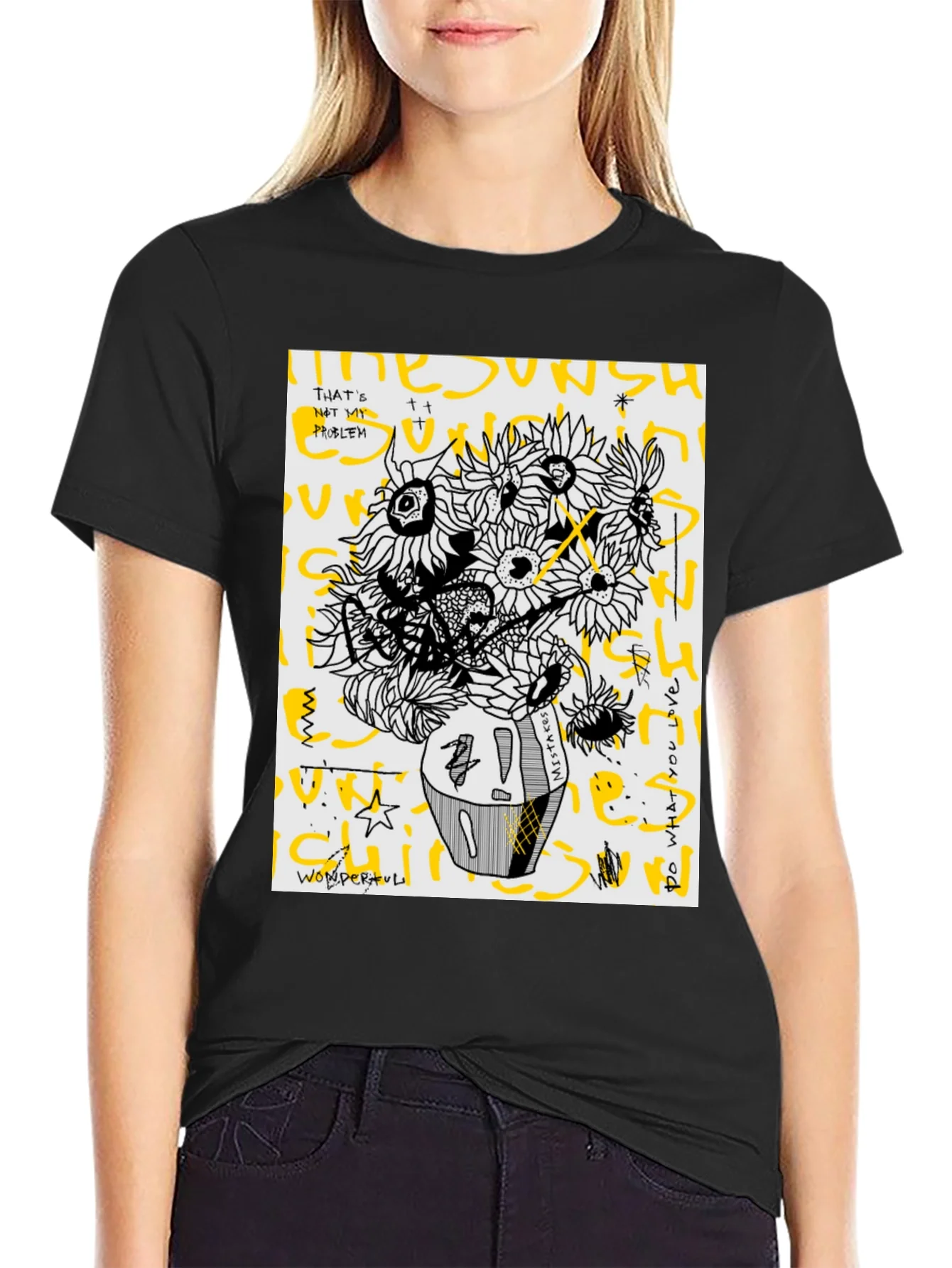 Sunflower Graphic Tee - Unique Artistic Print