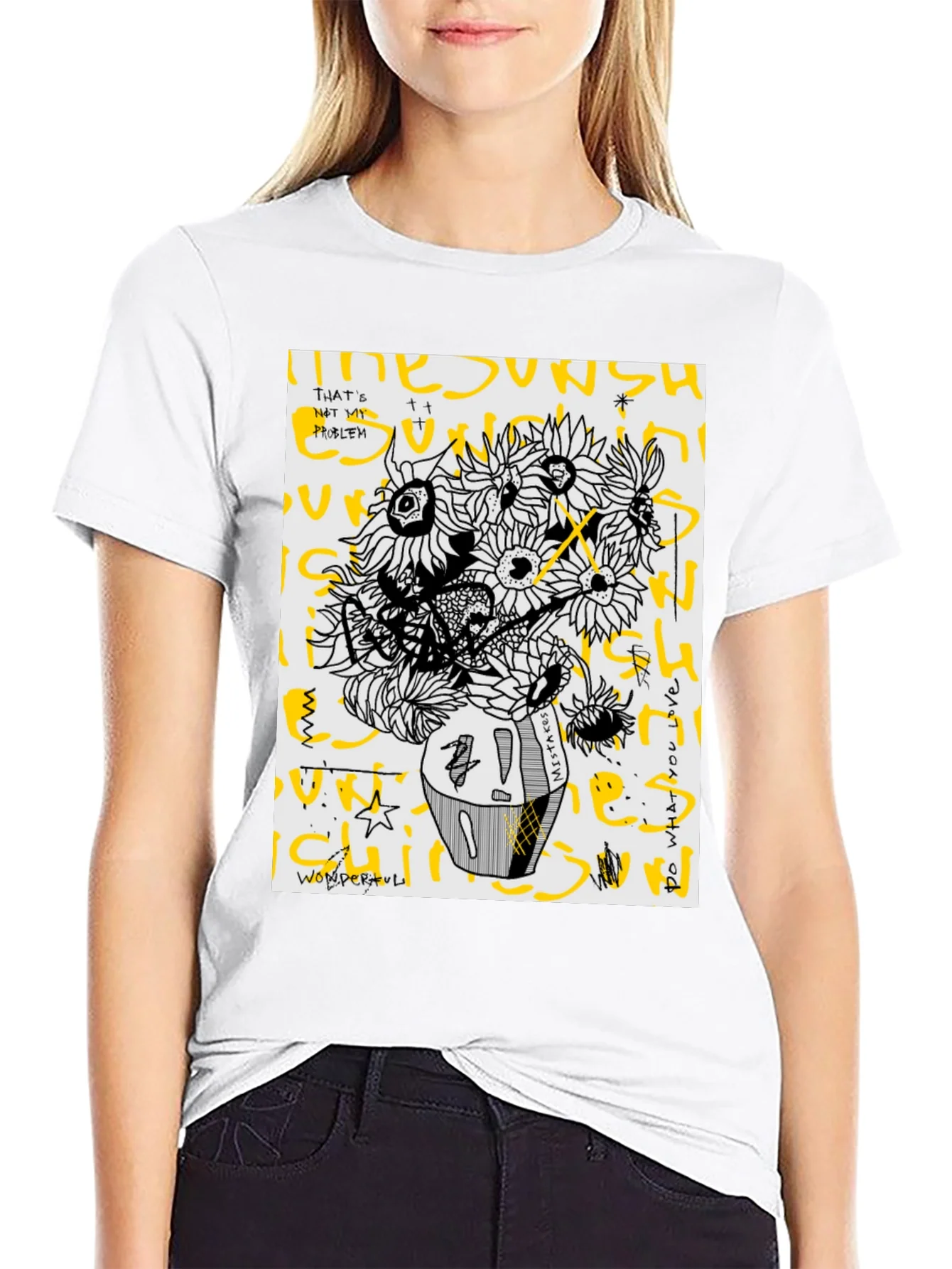 Sunflower Graphic Tee - Unique Artistic Print