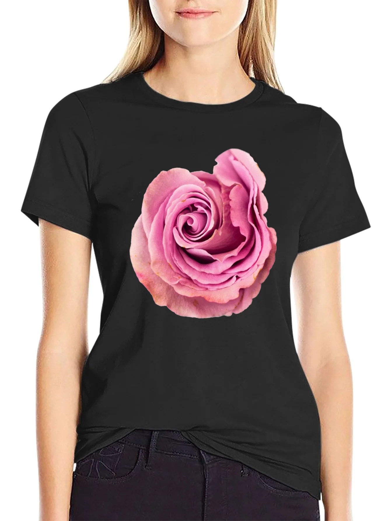 Rose Graphic Black T-Shirt
