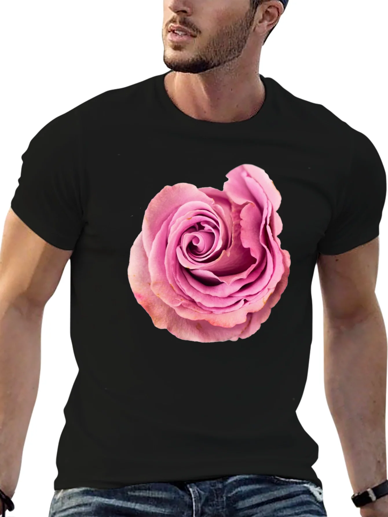 Rose Graphic Black T-Shirt