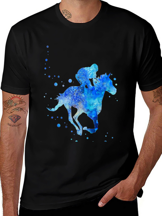 Horse Racing Watercolor Graphic Tee
