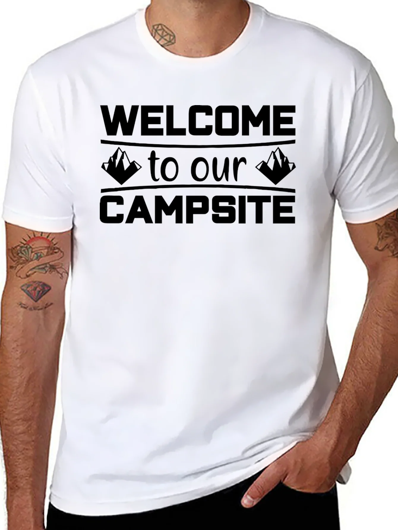 Welcome to Our Campsite Black T-Shirt