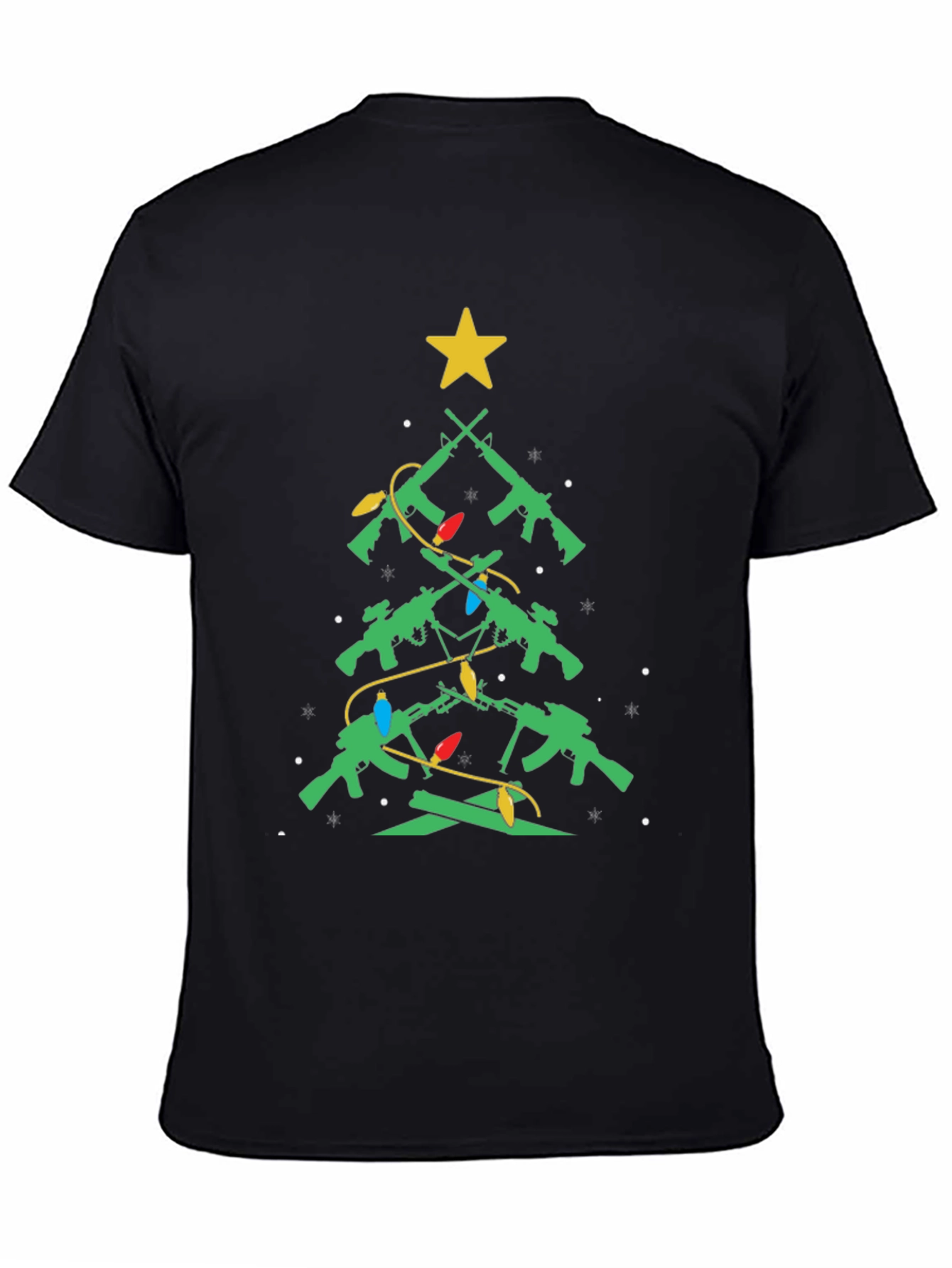 Festive Firearms Christmas Tree Graphic T-Shirt