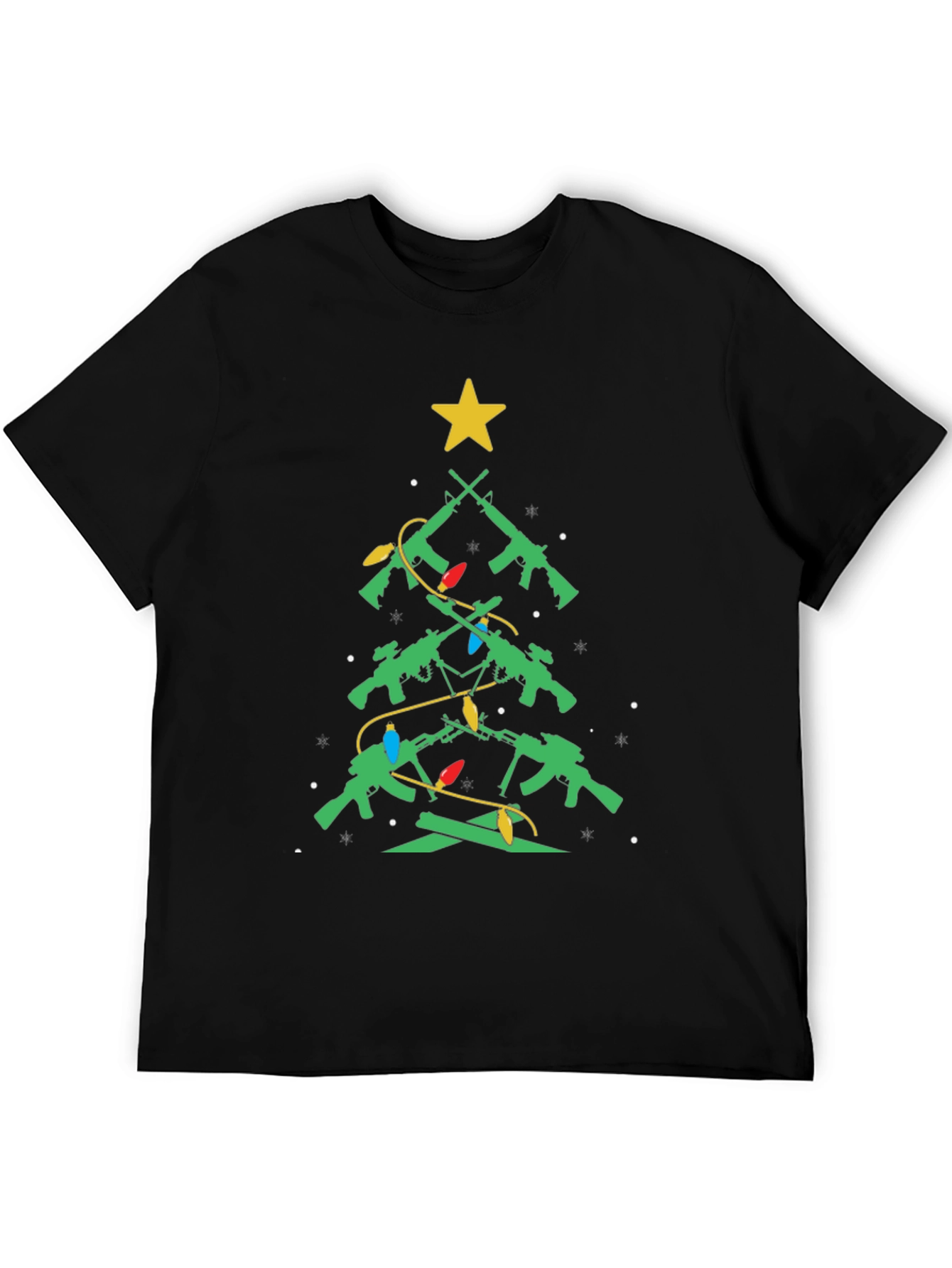 Festive Firearms Christmas Tree Graphic T-Shirt