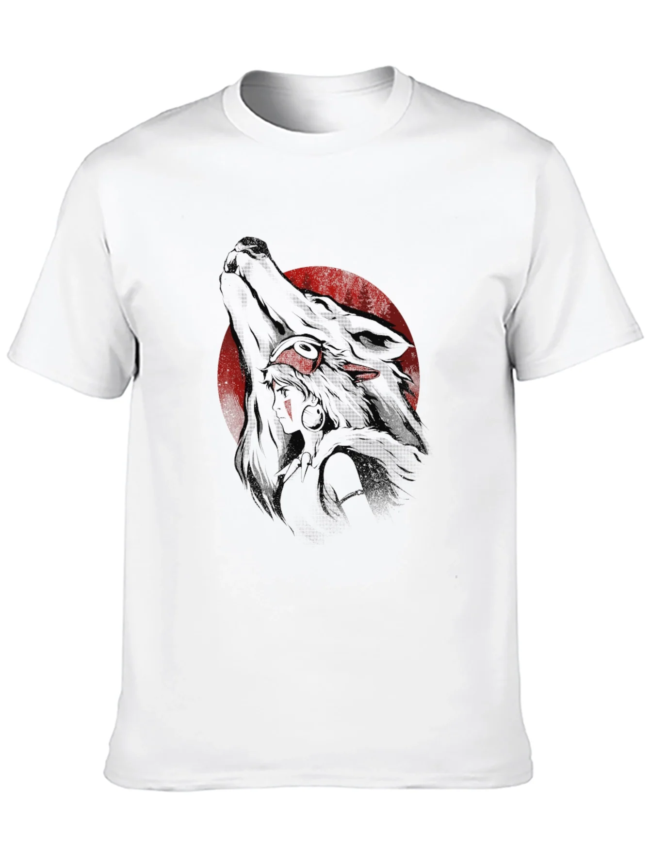 Mens Black Wolf Graphic Tee