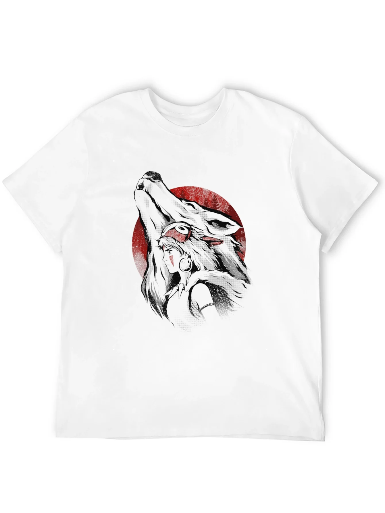 Mens Black Wolf Graphic Tee