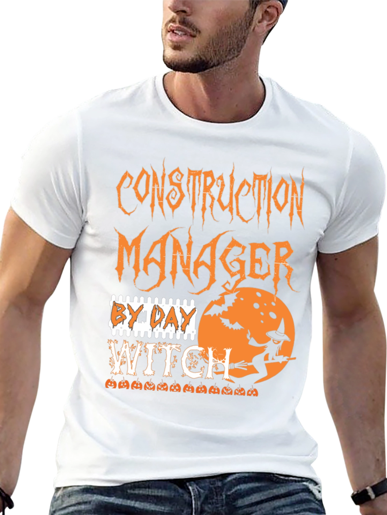 Construction Manager Witch Halloween T-Shirt
