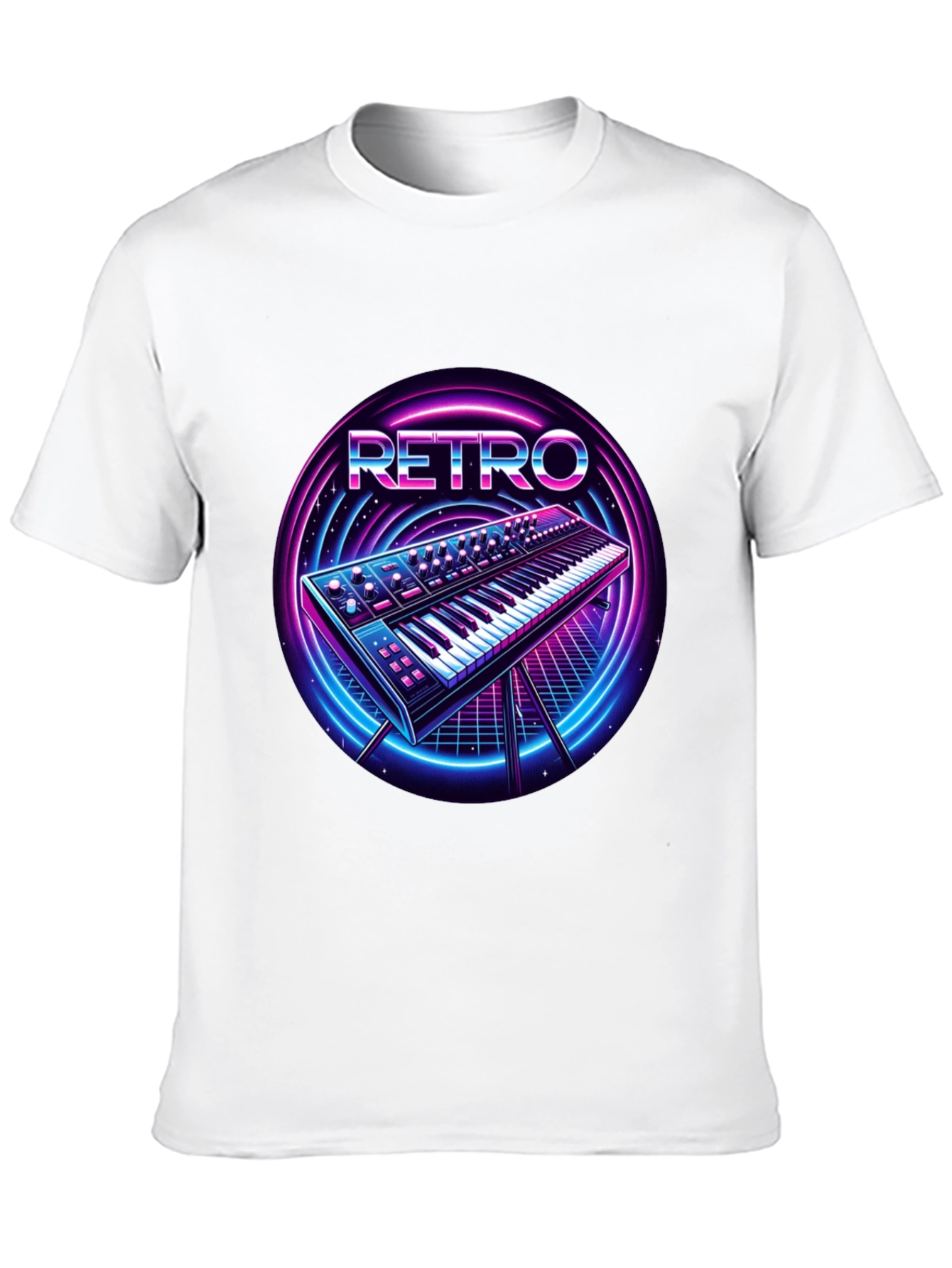 Retro Synthwave Keyboard Graphic Tee