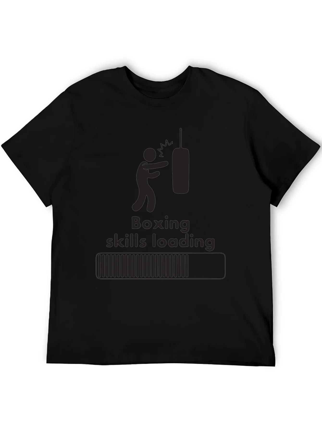 Boxing Skills Loading Black Graphic T-Shirt