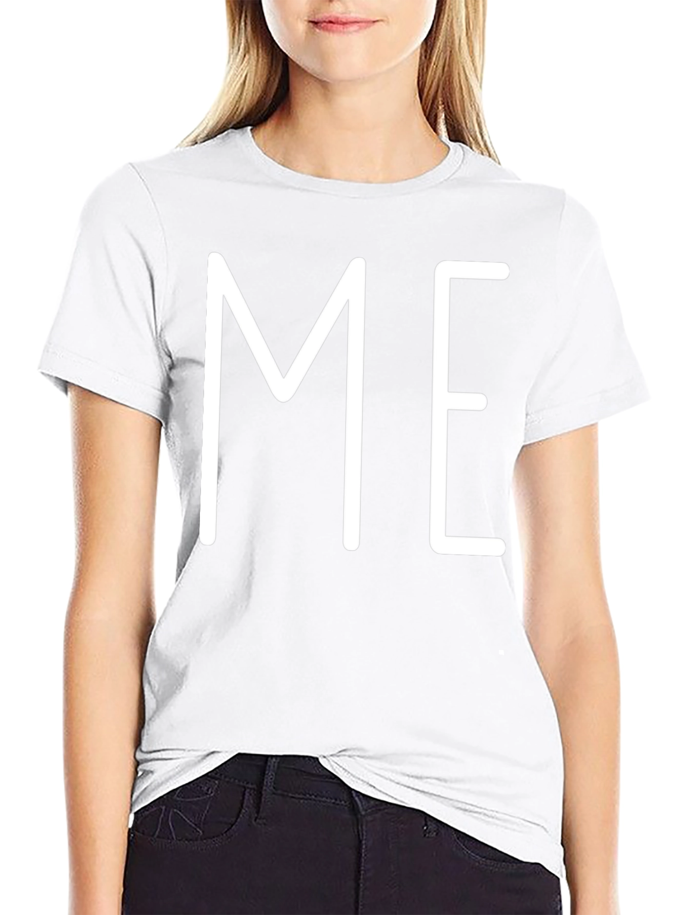 Minimalist ME Graphic Print Black T-Shirt