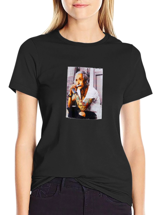 Tattooed Einstein Graphic Tee - Black
