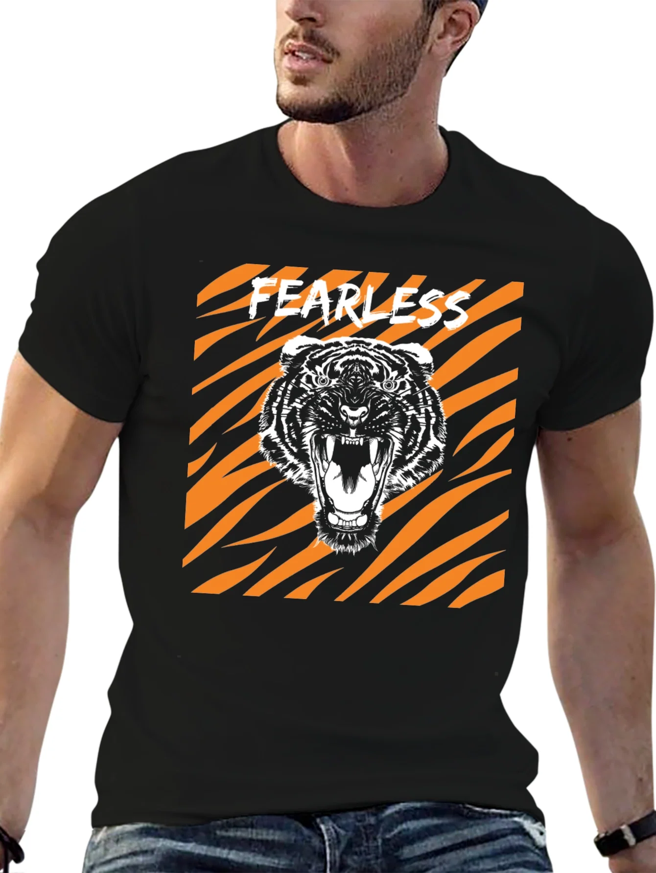 Fearless Tiger Graphic Tee - Bold Animal Print