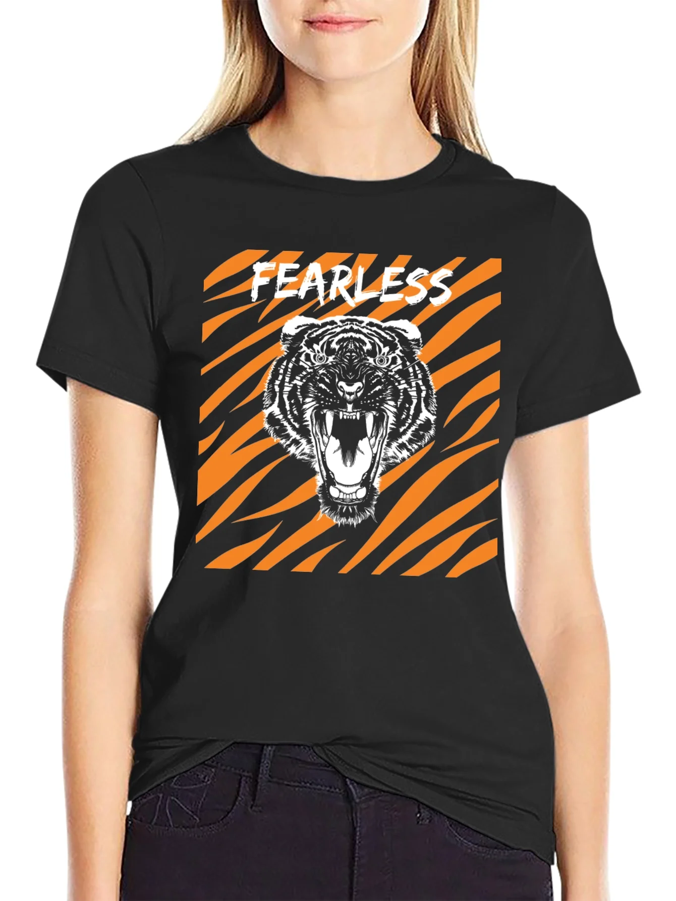Fearless Tiger Graphic Tee - Bold Animal Print