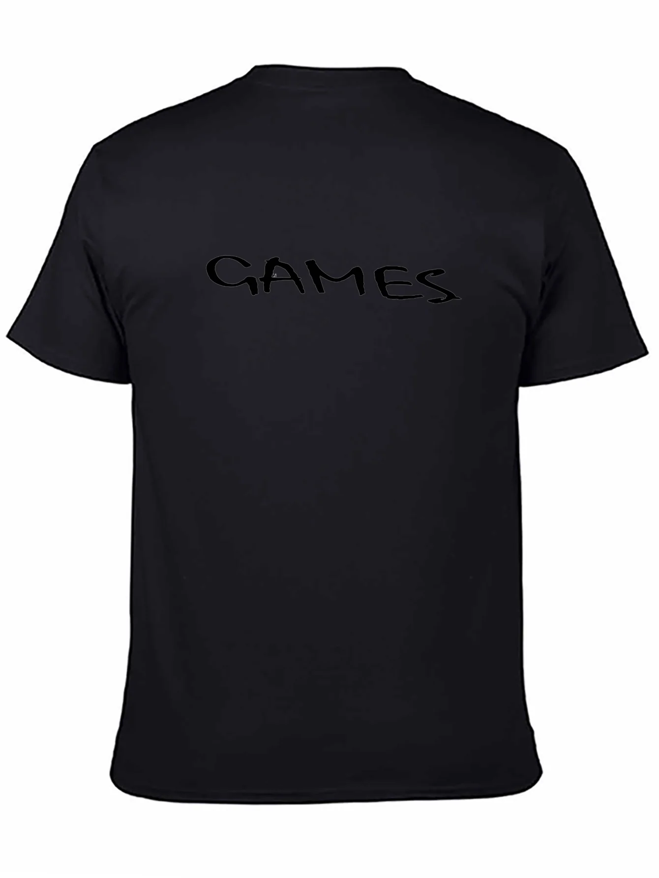 Black GAMES Graphic Print T-Shirt