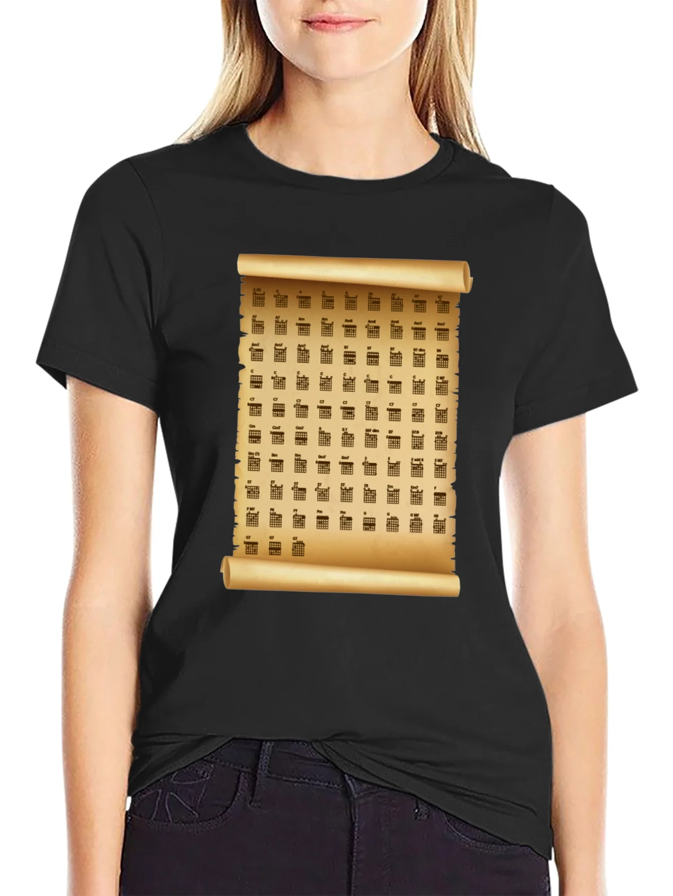 Guitar Chord Scroll T-Shirt - Music Lover Tee