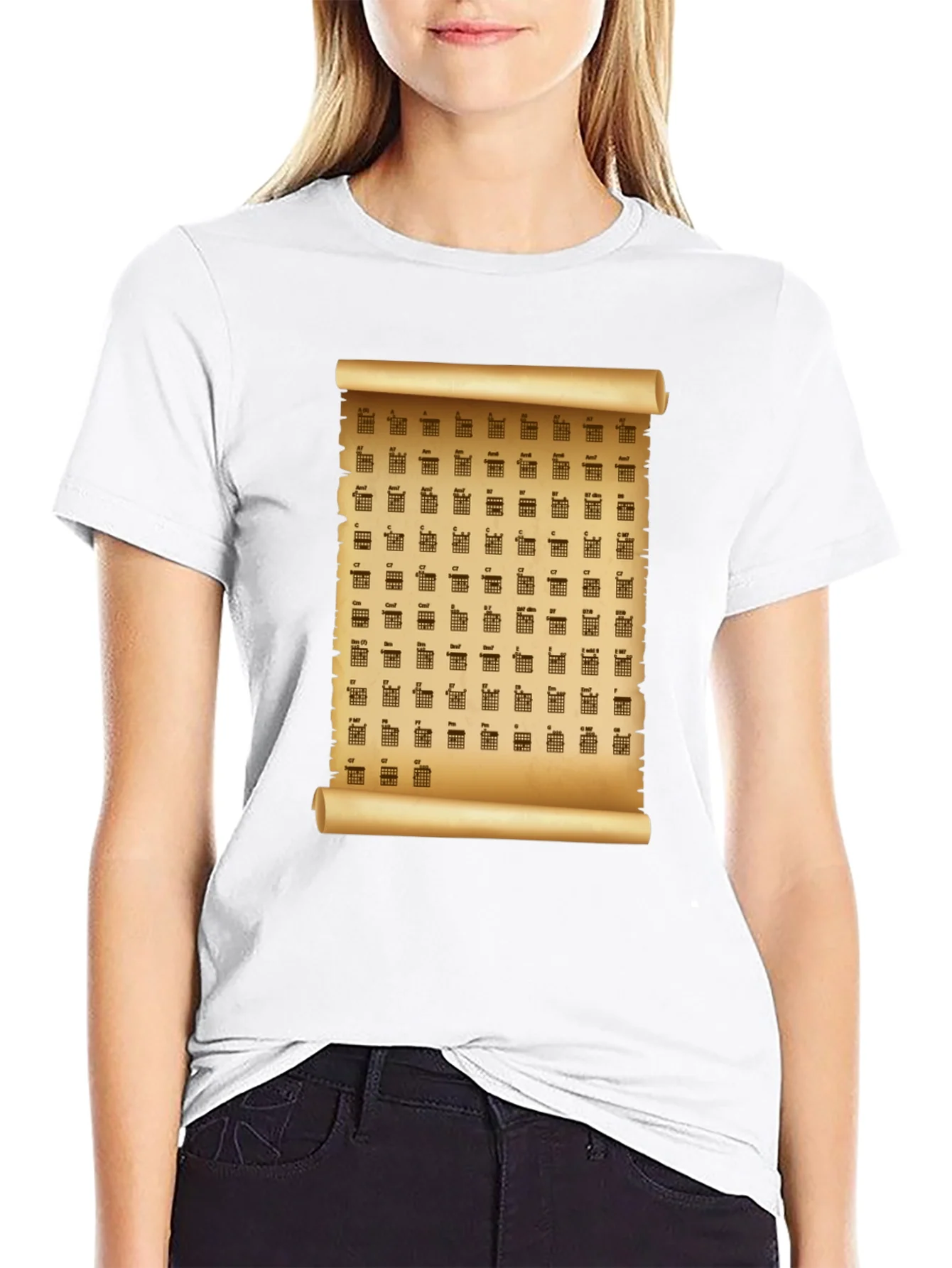 Guitar Chord Scroll T-Shirt - Music Lover Tee