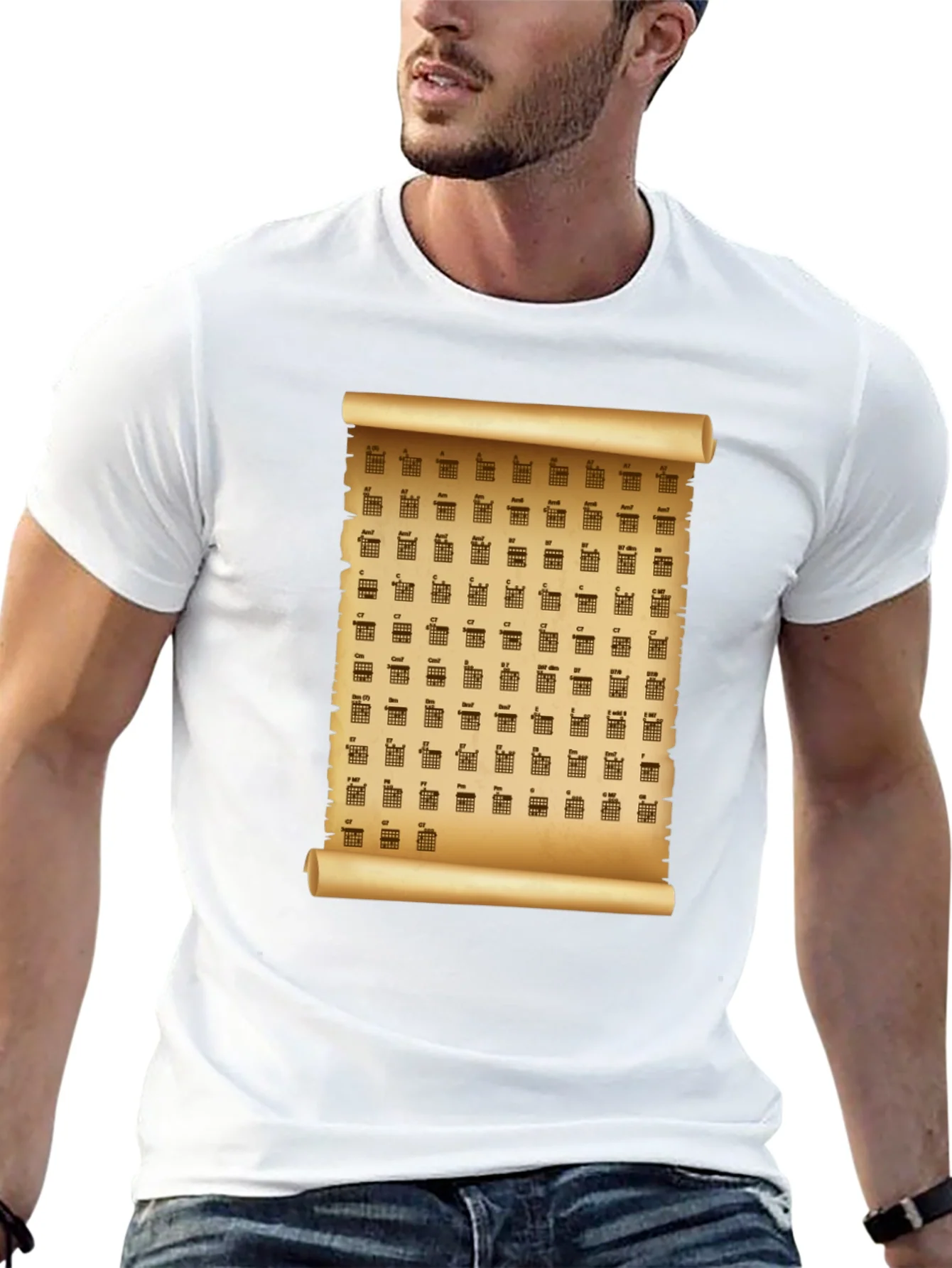 Guitar Chord Scroll T-Shirt - Music Lover Tee