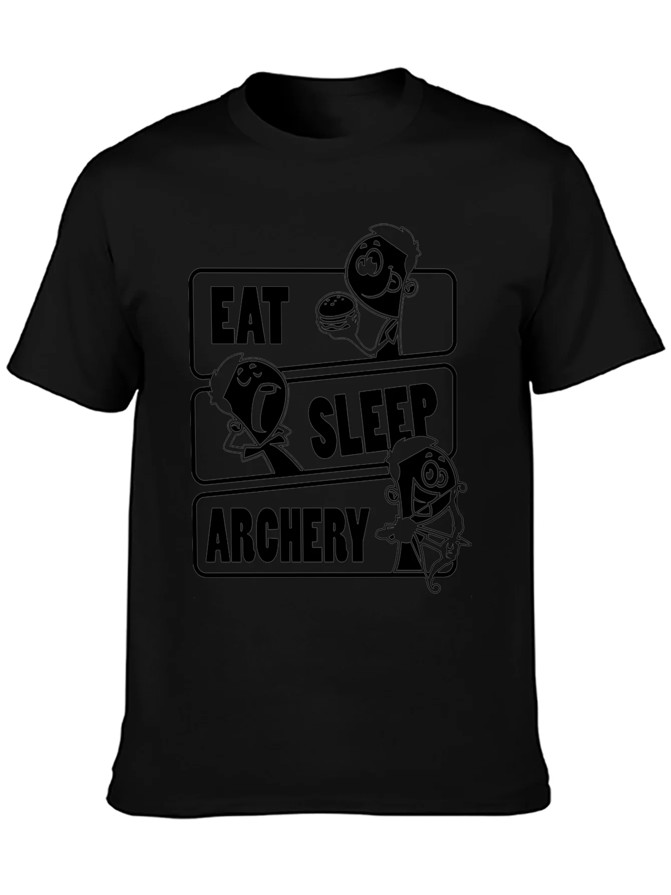 Eat Sleep Archery Black Graphic Tee
