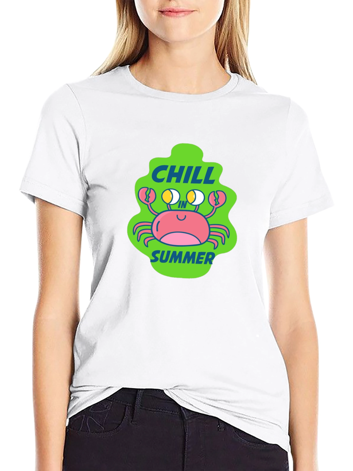 Chill Crab Summer Black T-Shirt