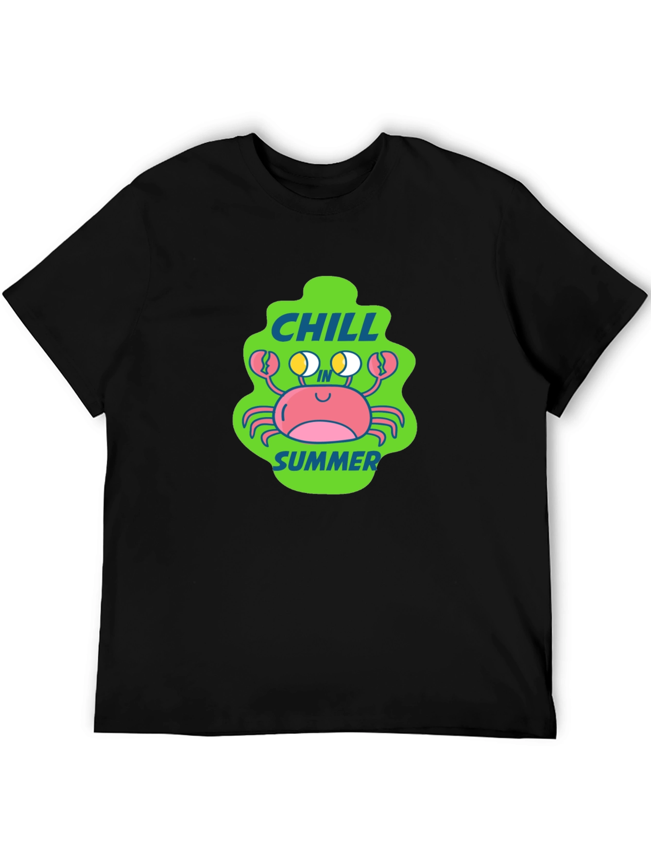 Chill Crab Summer Black T-Shirt