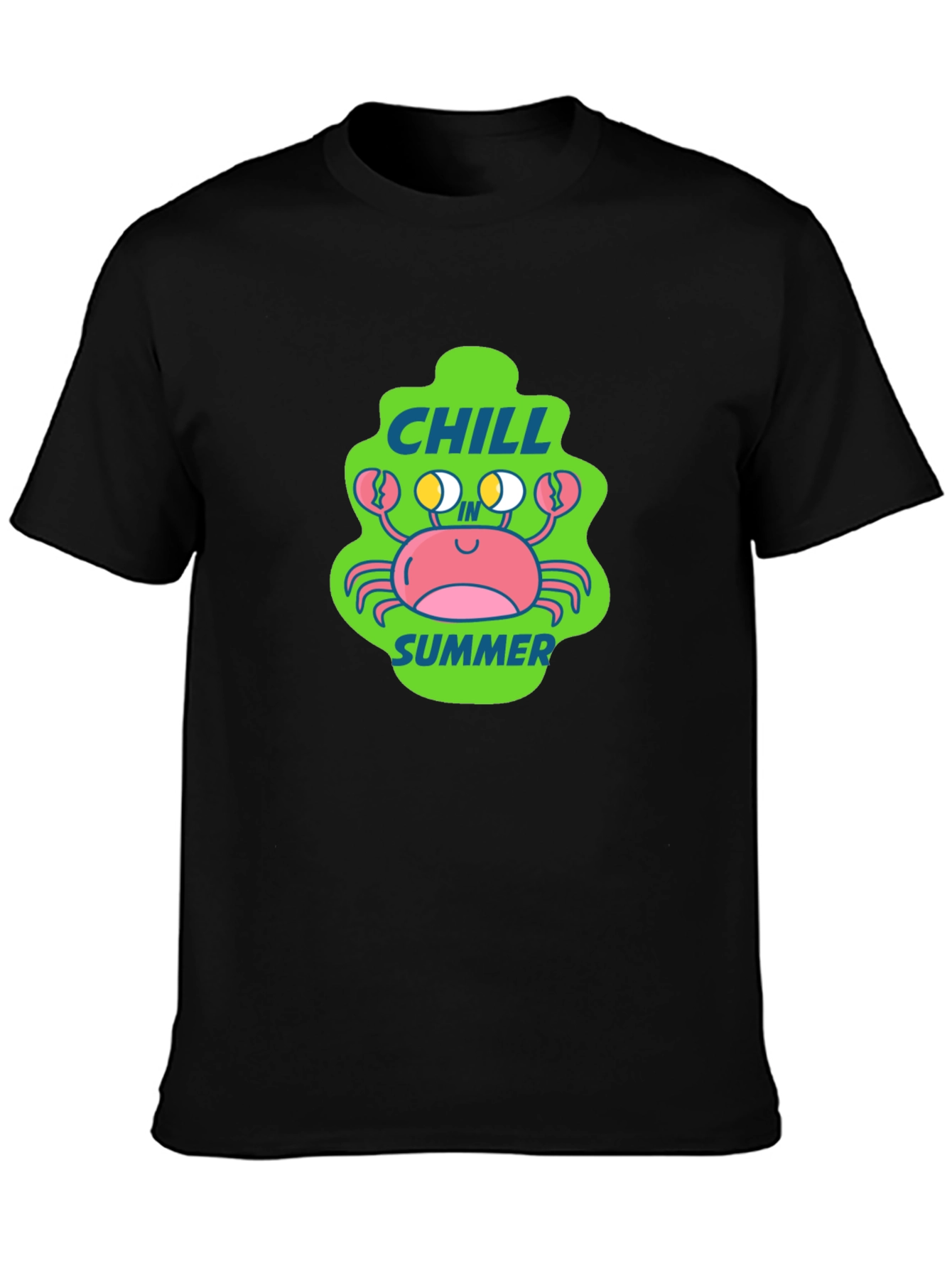 Chill Crab Summer Black T-Shirt