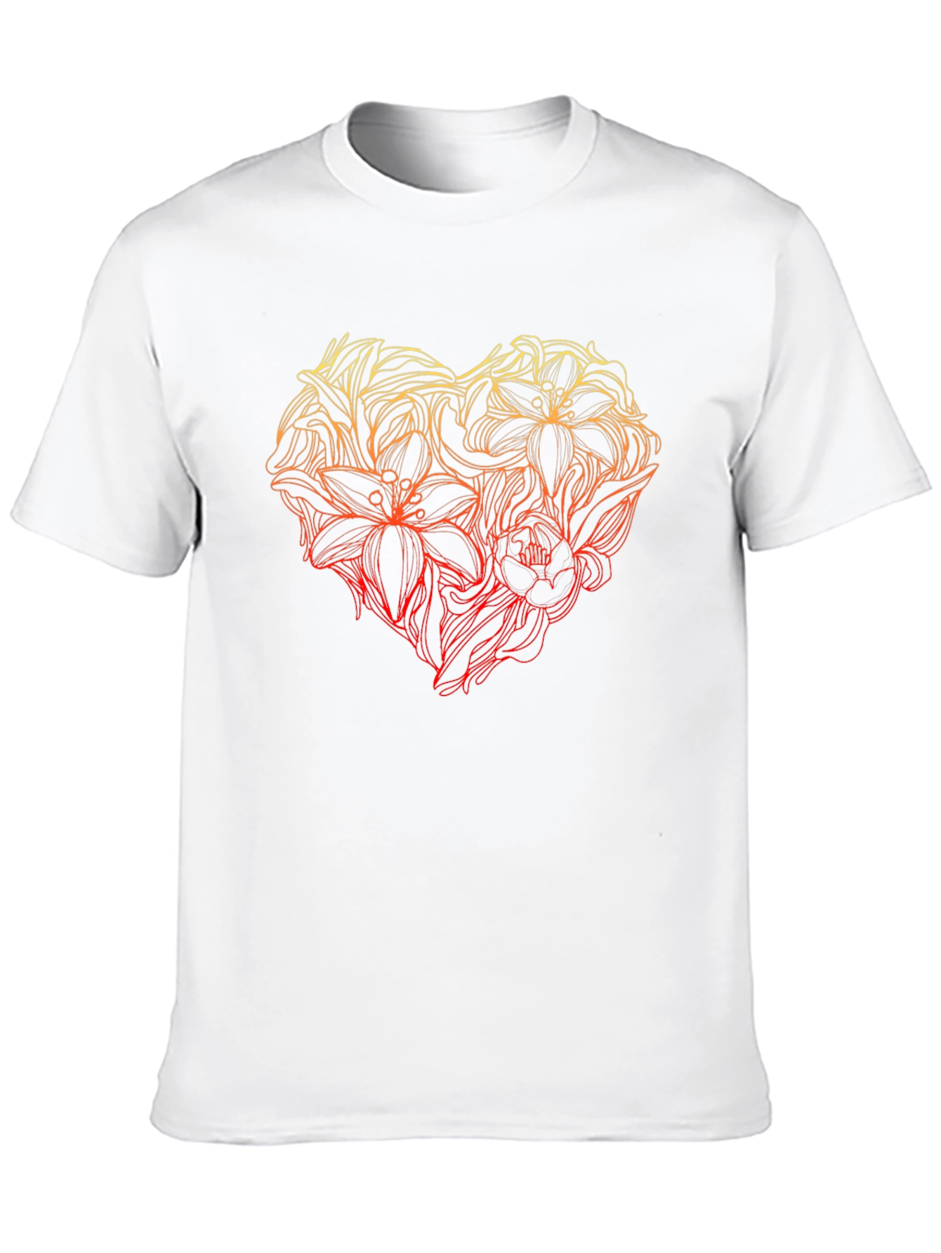 Floral Heart Graphic Tee - Black