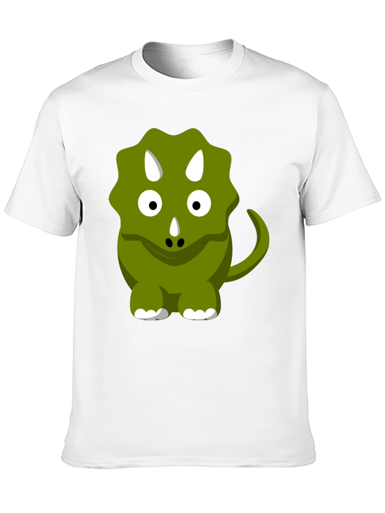 Cute Triceratops Graphic Tee - Black Cotton Comfort