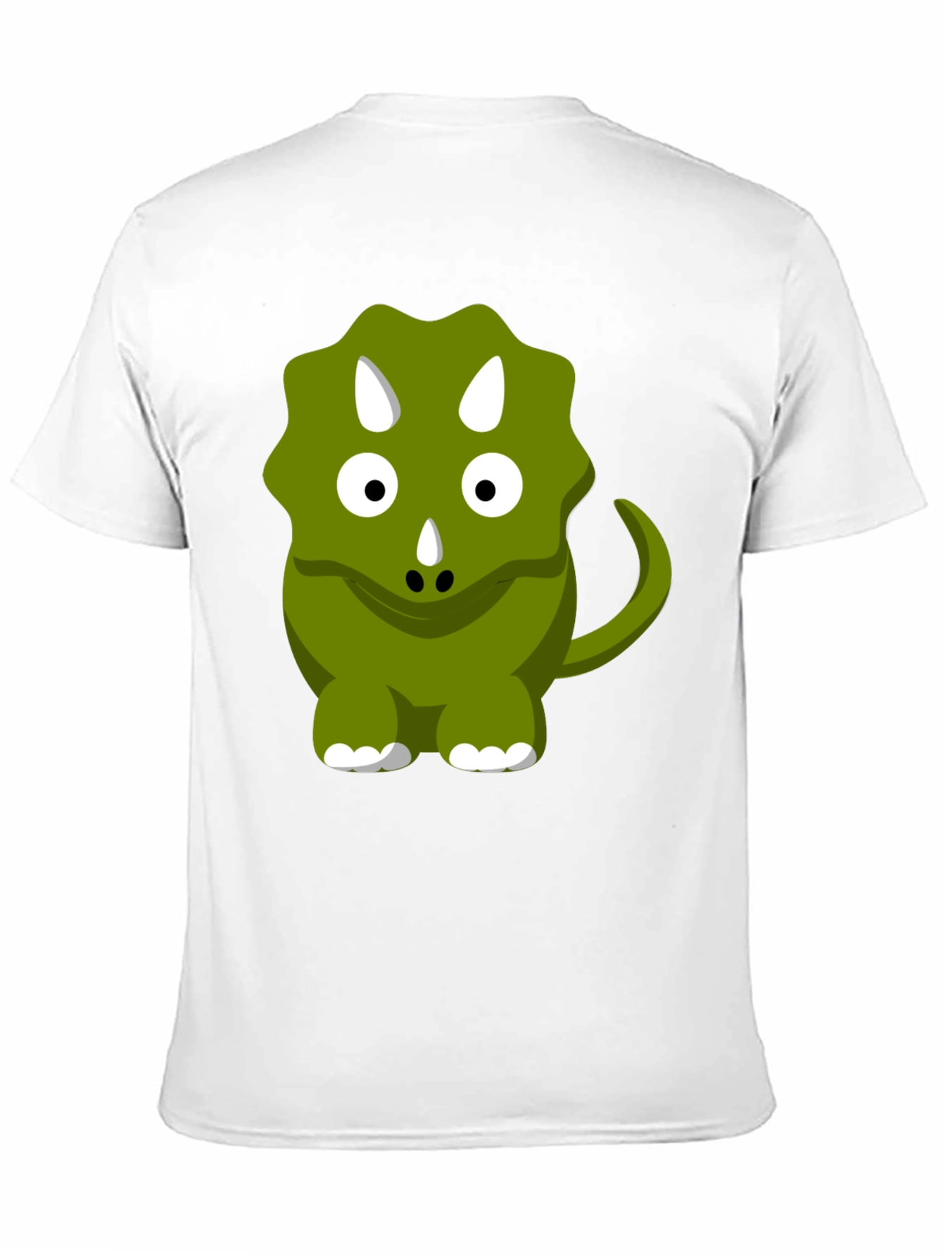 Cute Triceratops Graphic Tee - Black Cotton Comfort