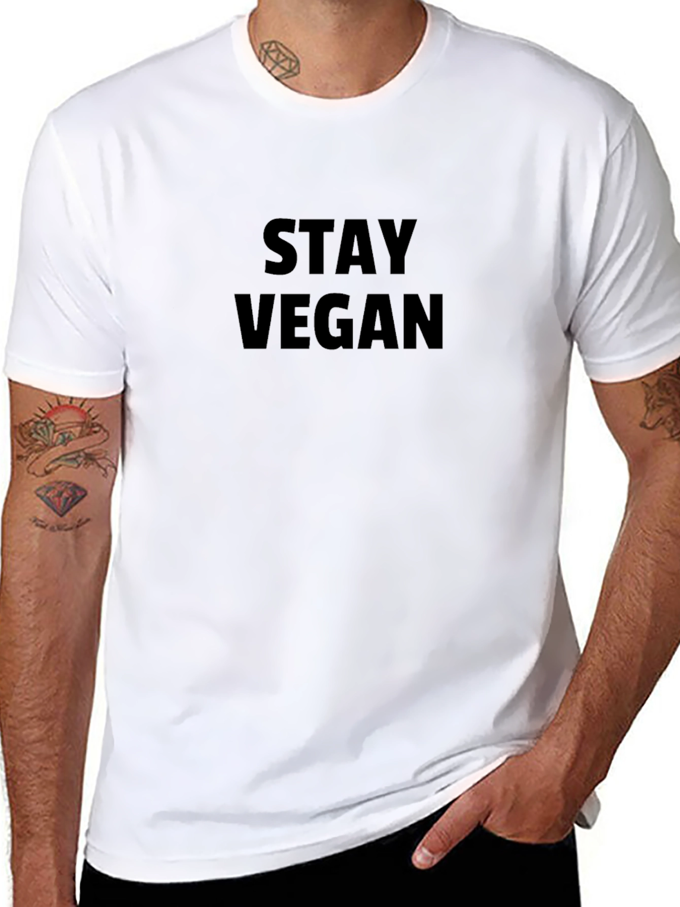 Stay Vegan Black T-Shirt - Unisex