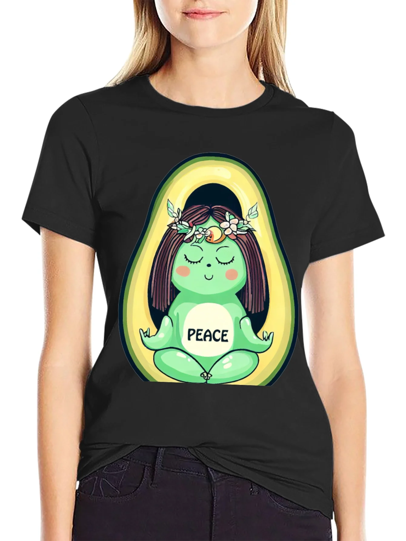 Avocado Yoga Peace Graphic T-Shirt - Unisex