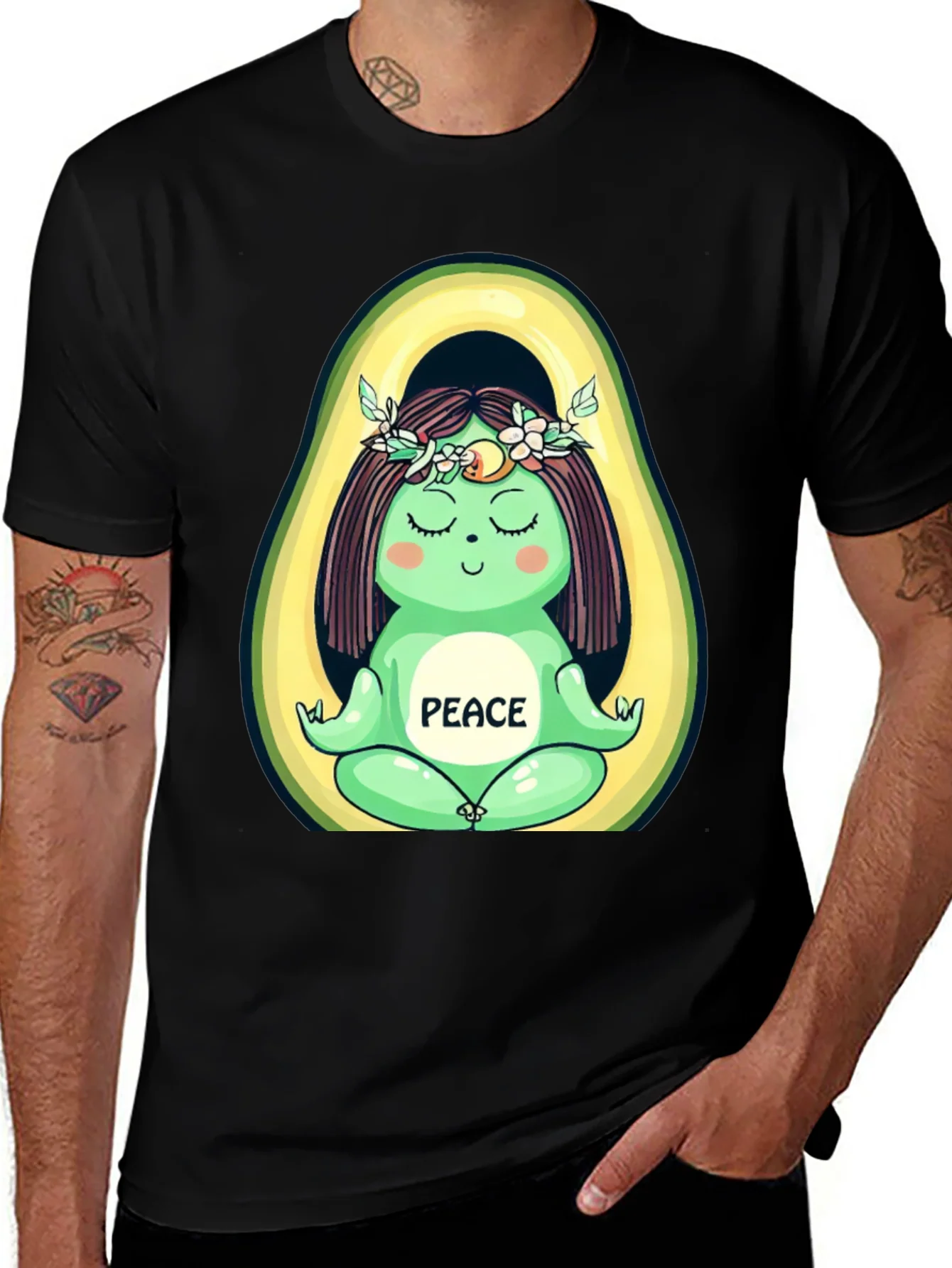 Avocado Yoga Peace Graphic T-Shirt - Unisex