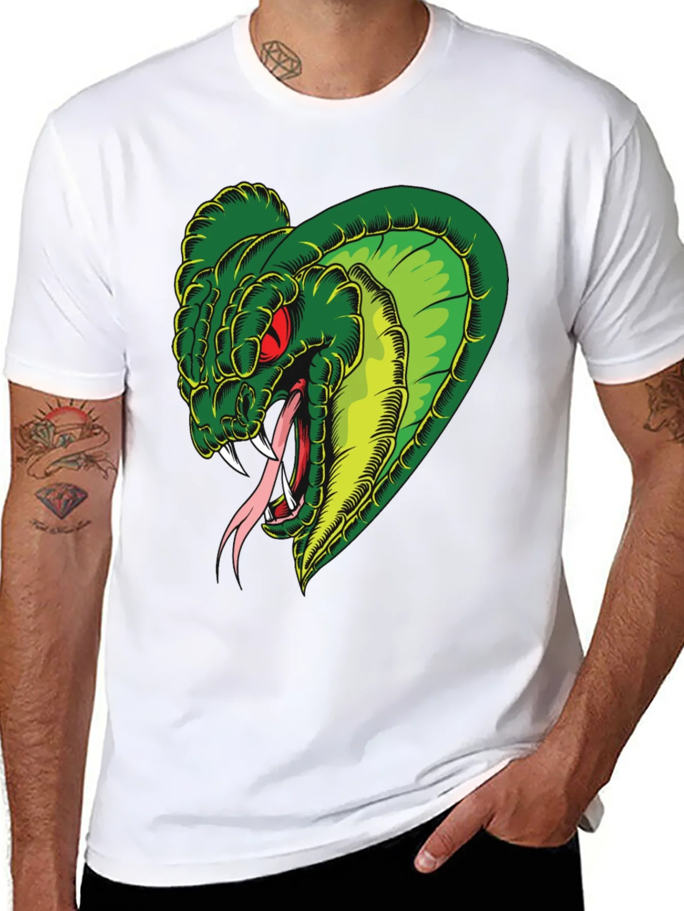 Mens Snake Graphic Black T-Shirt