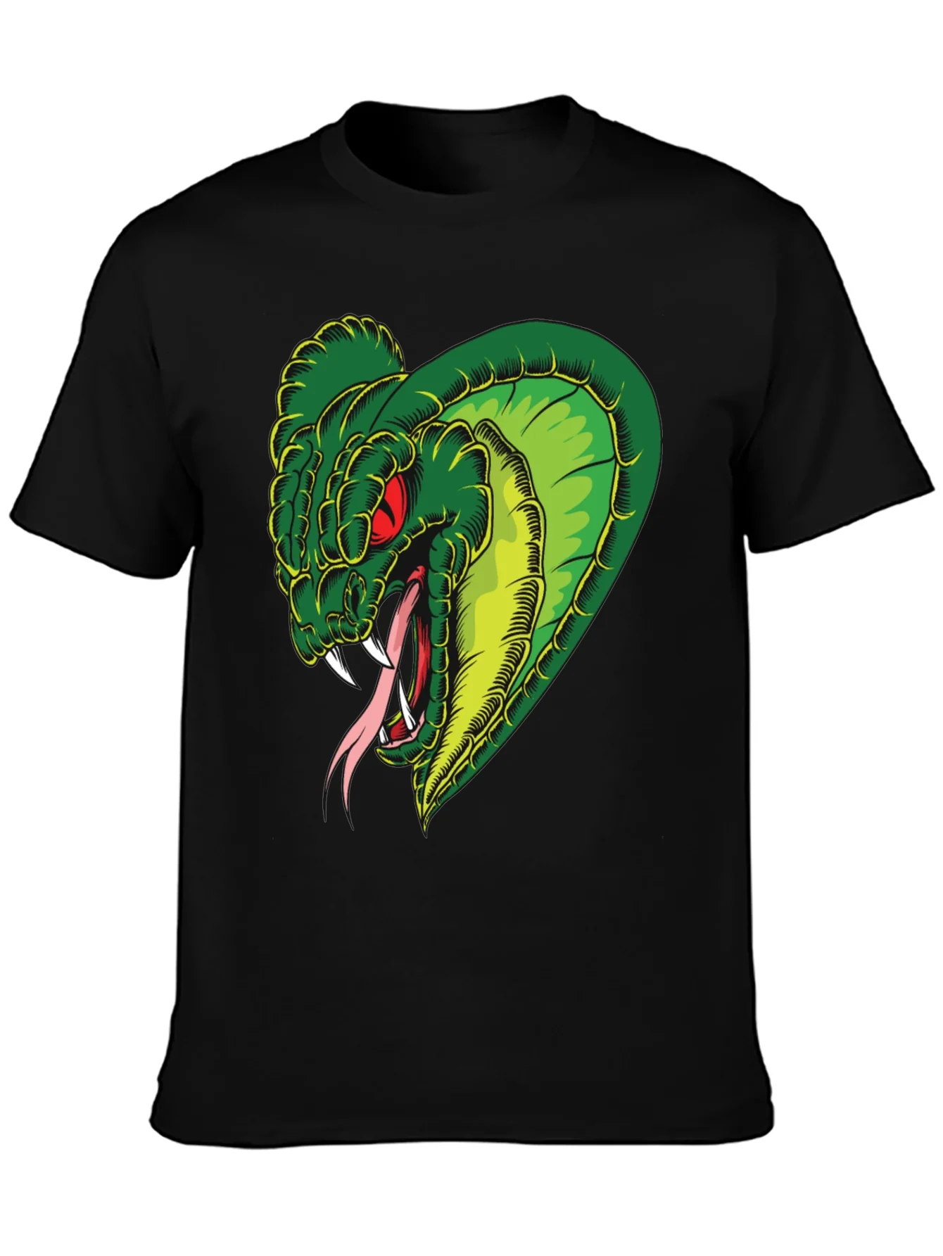 Mens Snake Graphic Black T-Shirt