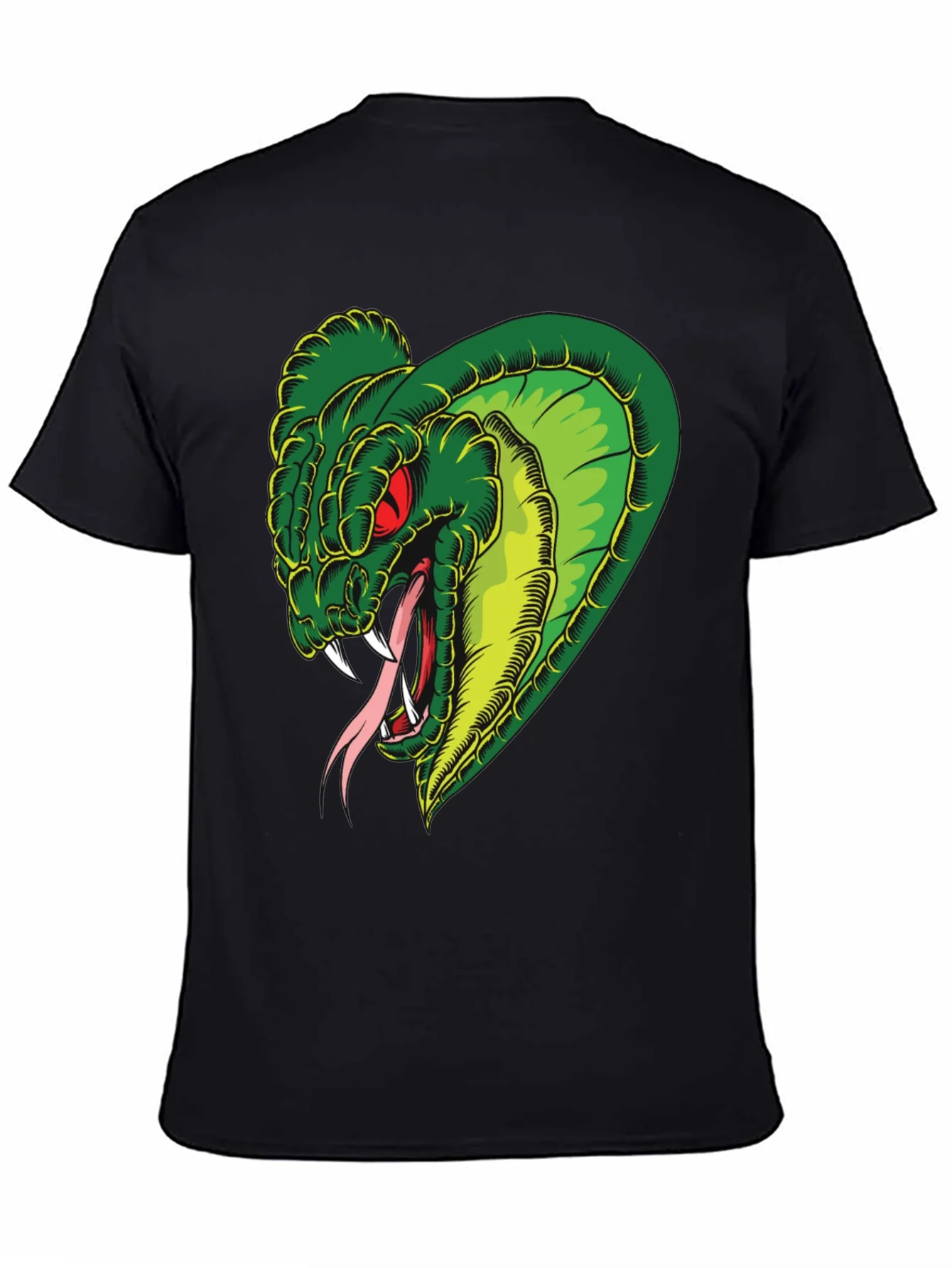 Mens Snake Graphic Black T-Shirt