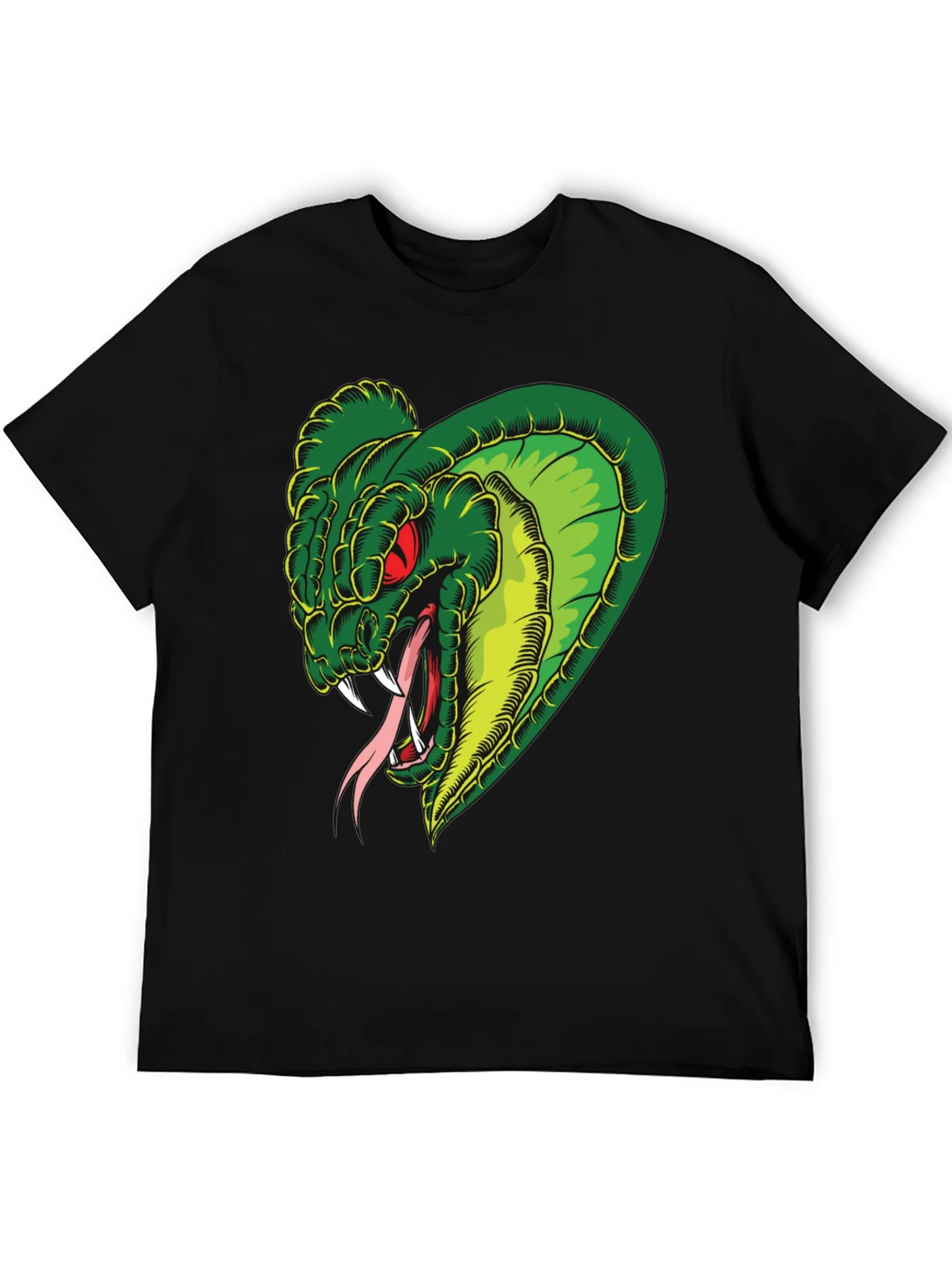 Mens Snake Graphic Black T-Shirt