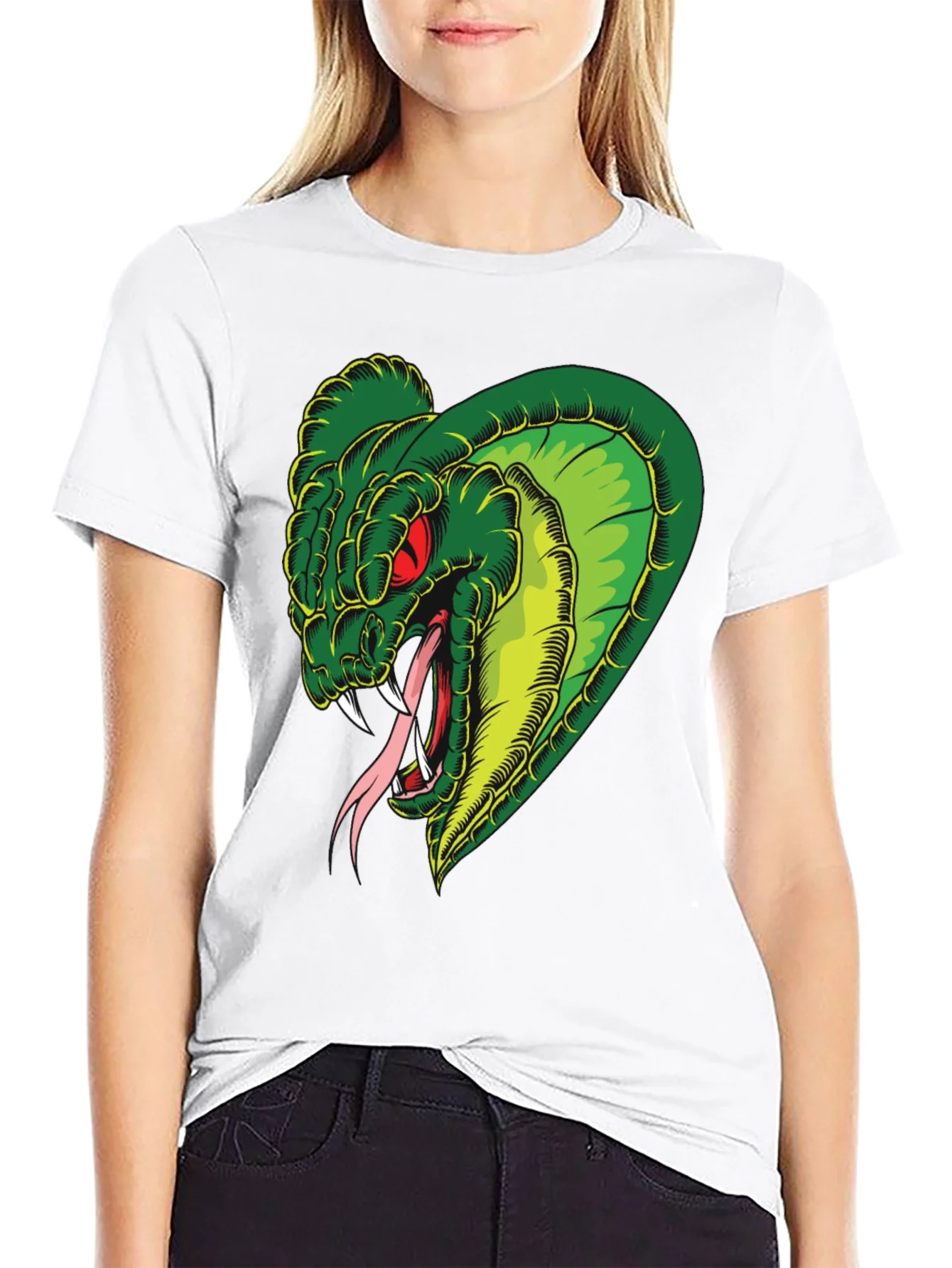 Mens Snake Graphic Black T-Shirt