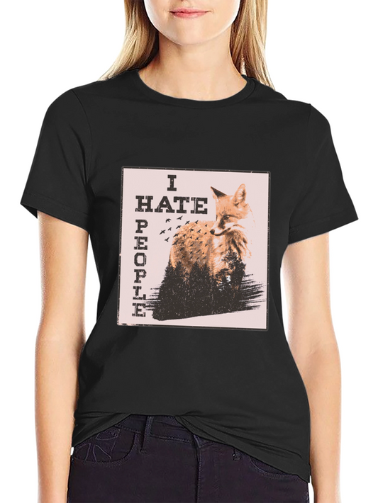 I Hate People Fox Graphic Tee - Unique Animal Lover T-Shirt
