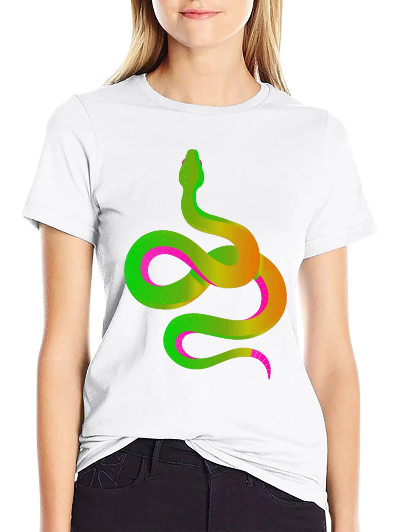 Neon Snake Graphic Tee - Mens Black T-Shirt