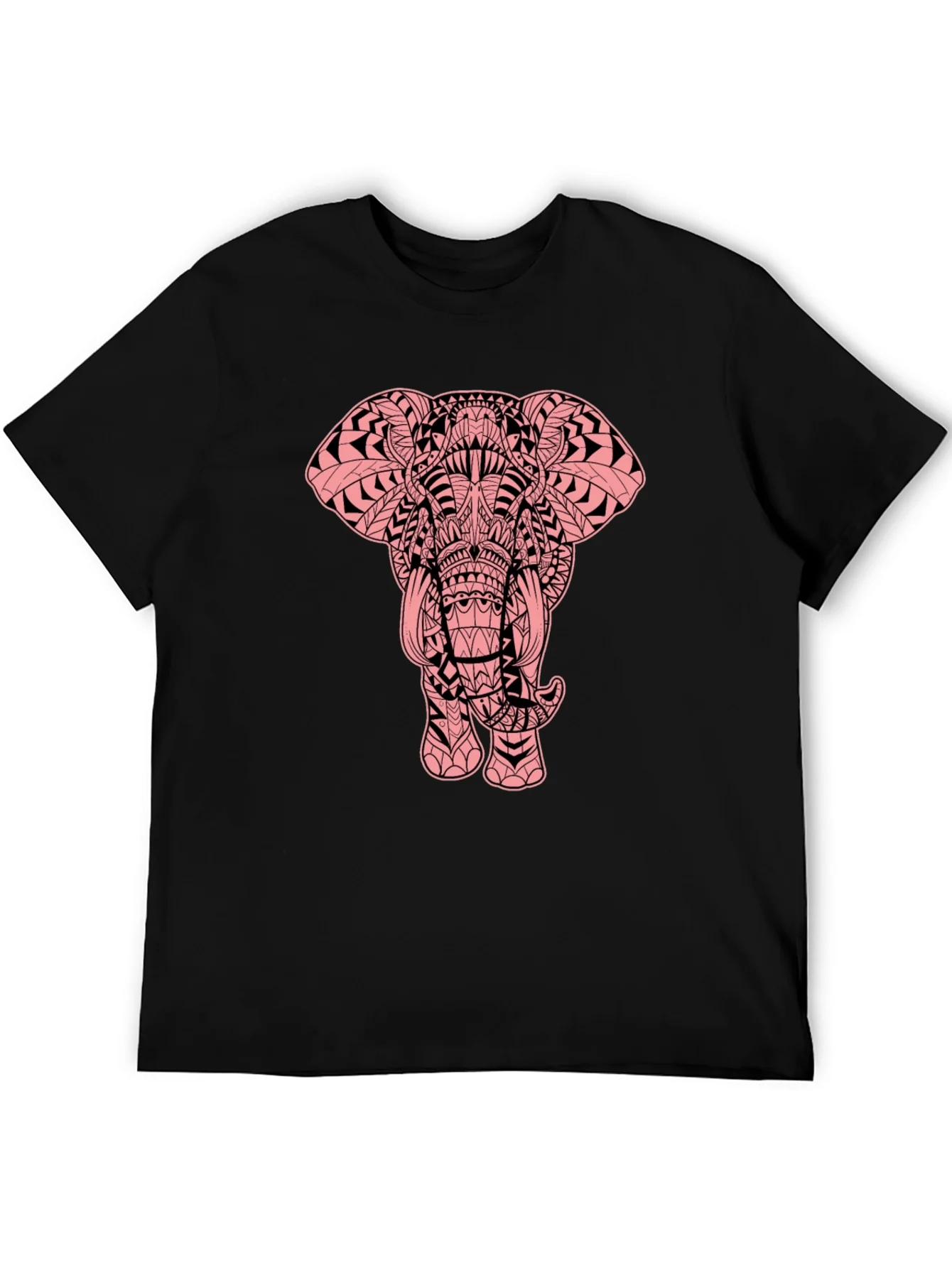 Elephant Graphic Print Black Tee