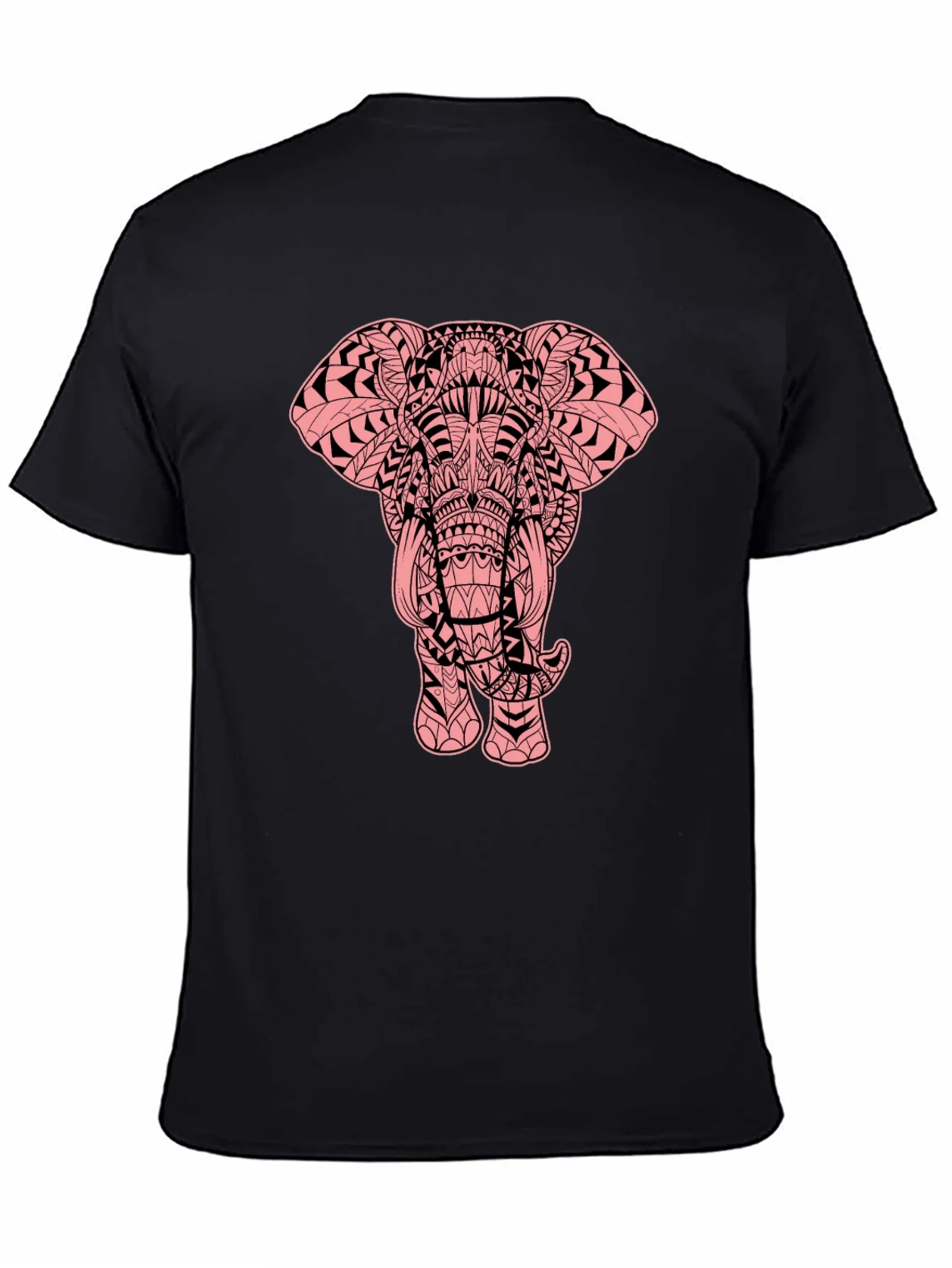 Elephant Graphic Print Black Tee