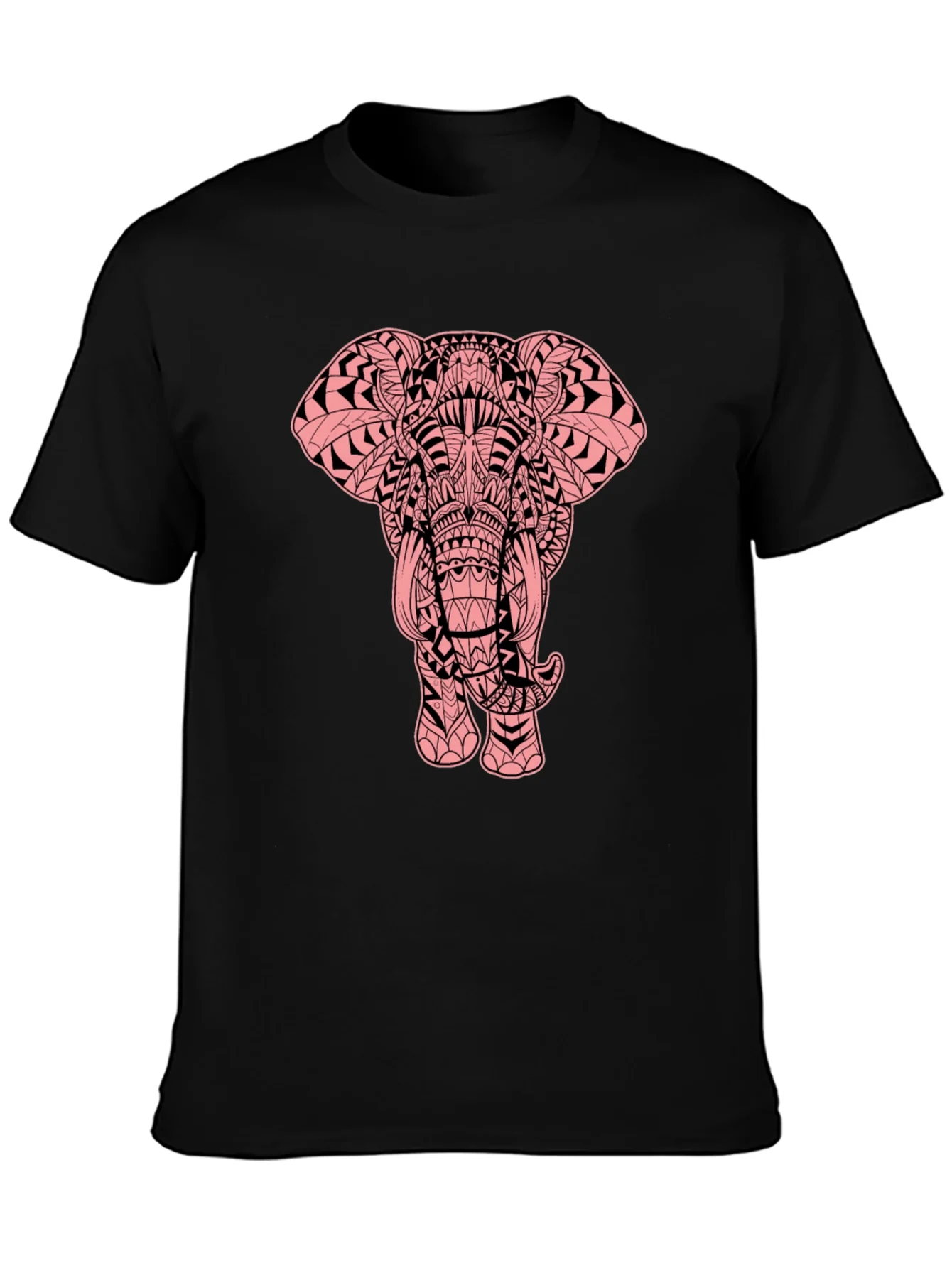 Elephant Graphic Print Black Tee