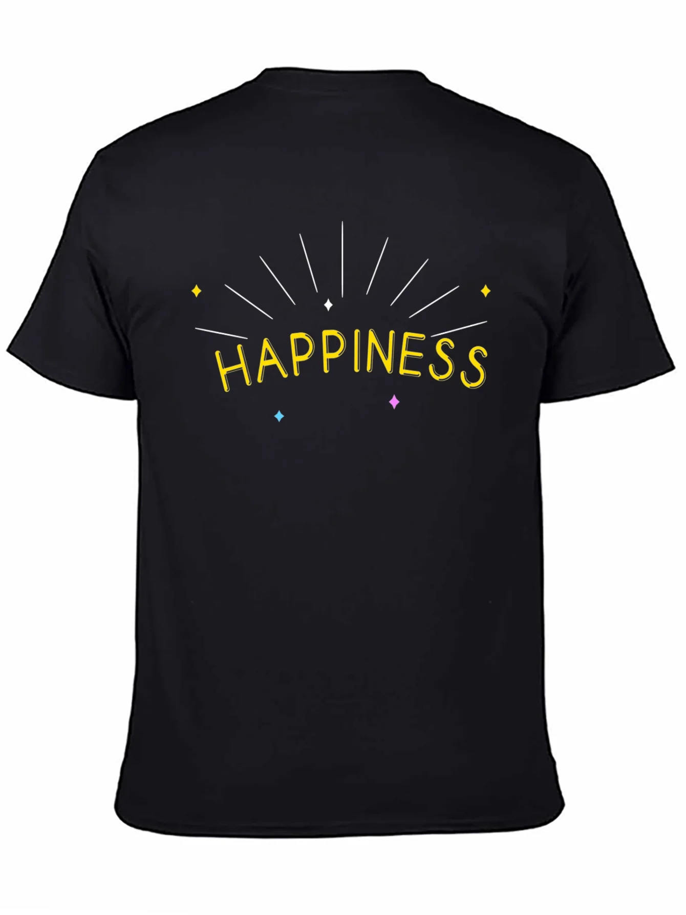 Happiness Graphic Black T-Shirt