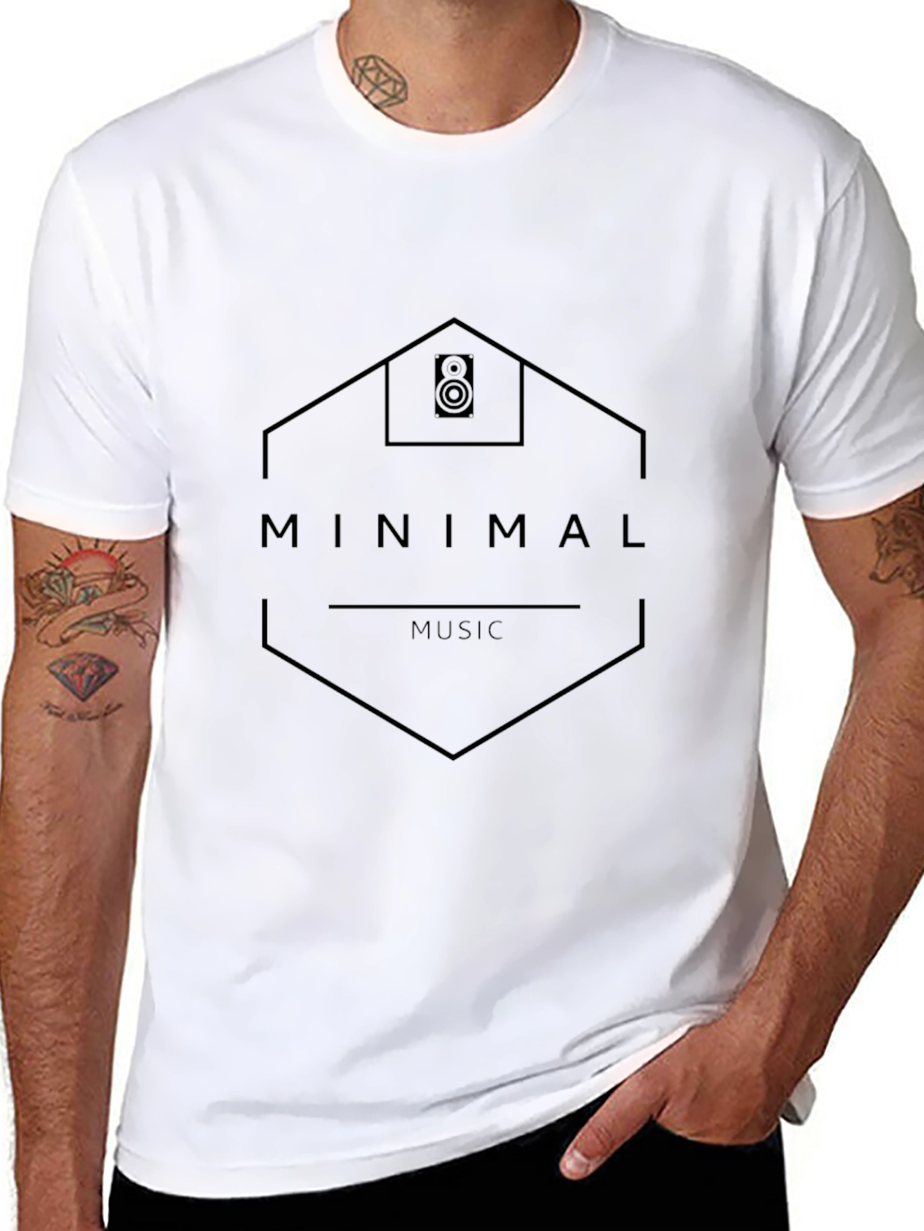 Minimal Music Black T-Shirt