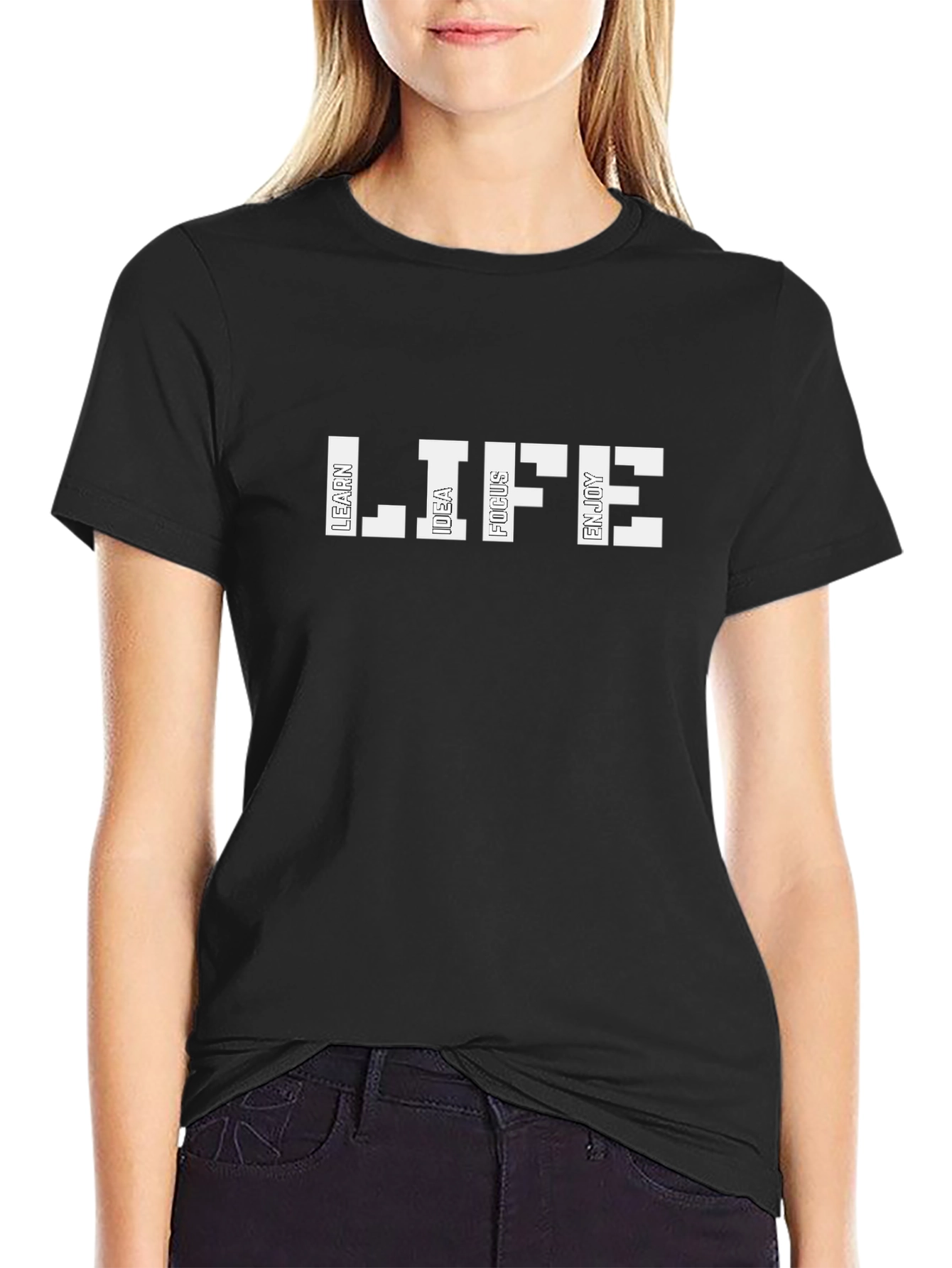 Inspirational LIFE Black Graphic Tee